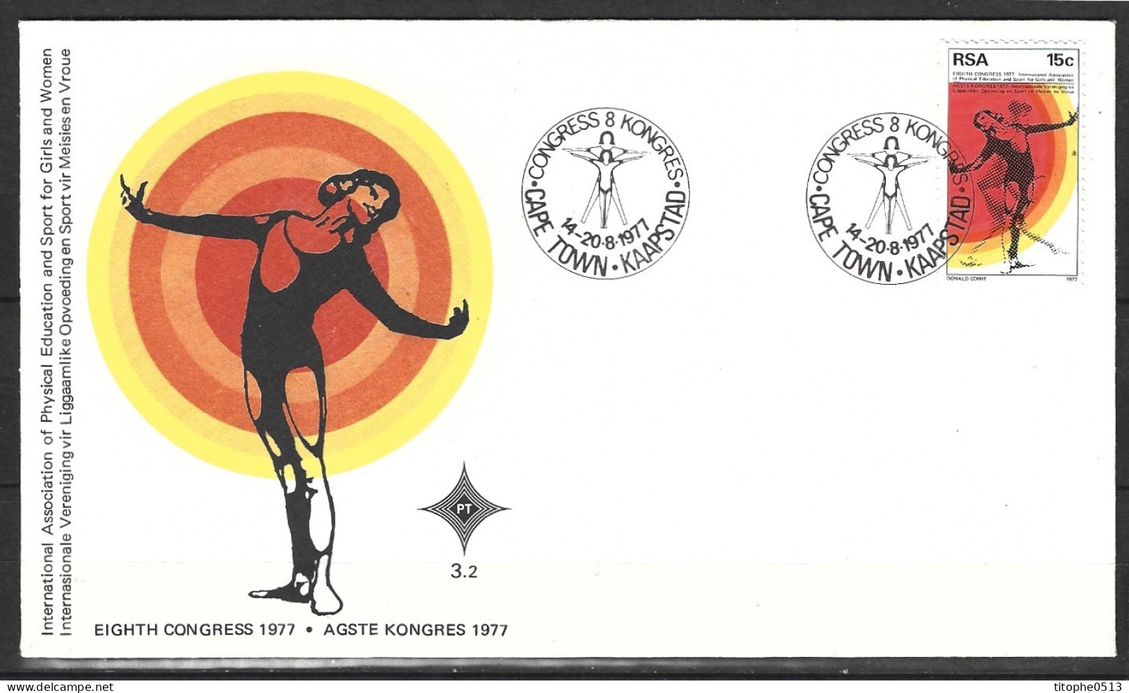 AFRIQUE DU SUD. N°438 De 1977 Sur Enveloppe 1er Jour. Gymnaste. - FDC