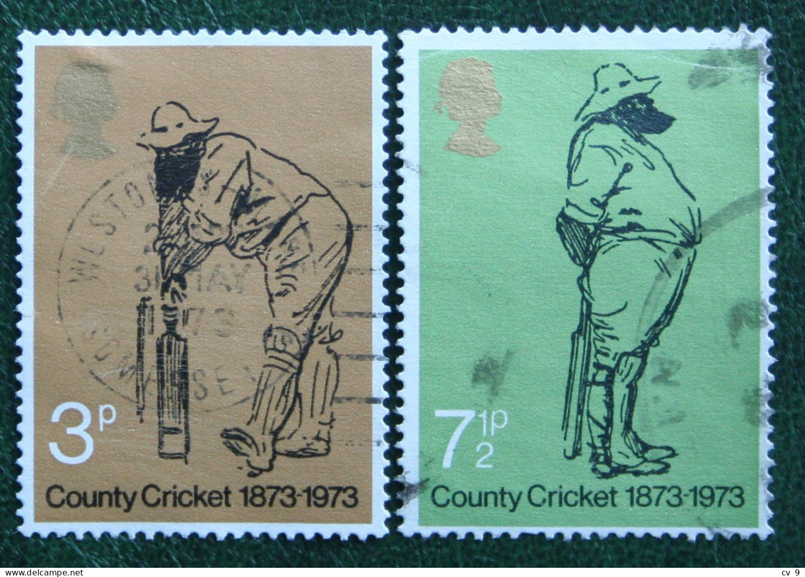 County Cricket Sport (Mi 621-622) 1973 Used Gebruikt Oblitere ENGLAND GRANDE-BRETAGNE GB GREAT BRITAIN - Usati