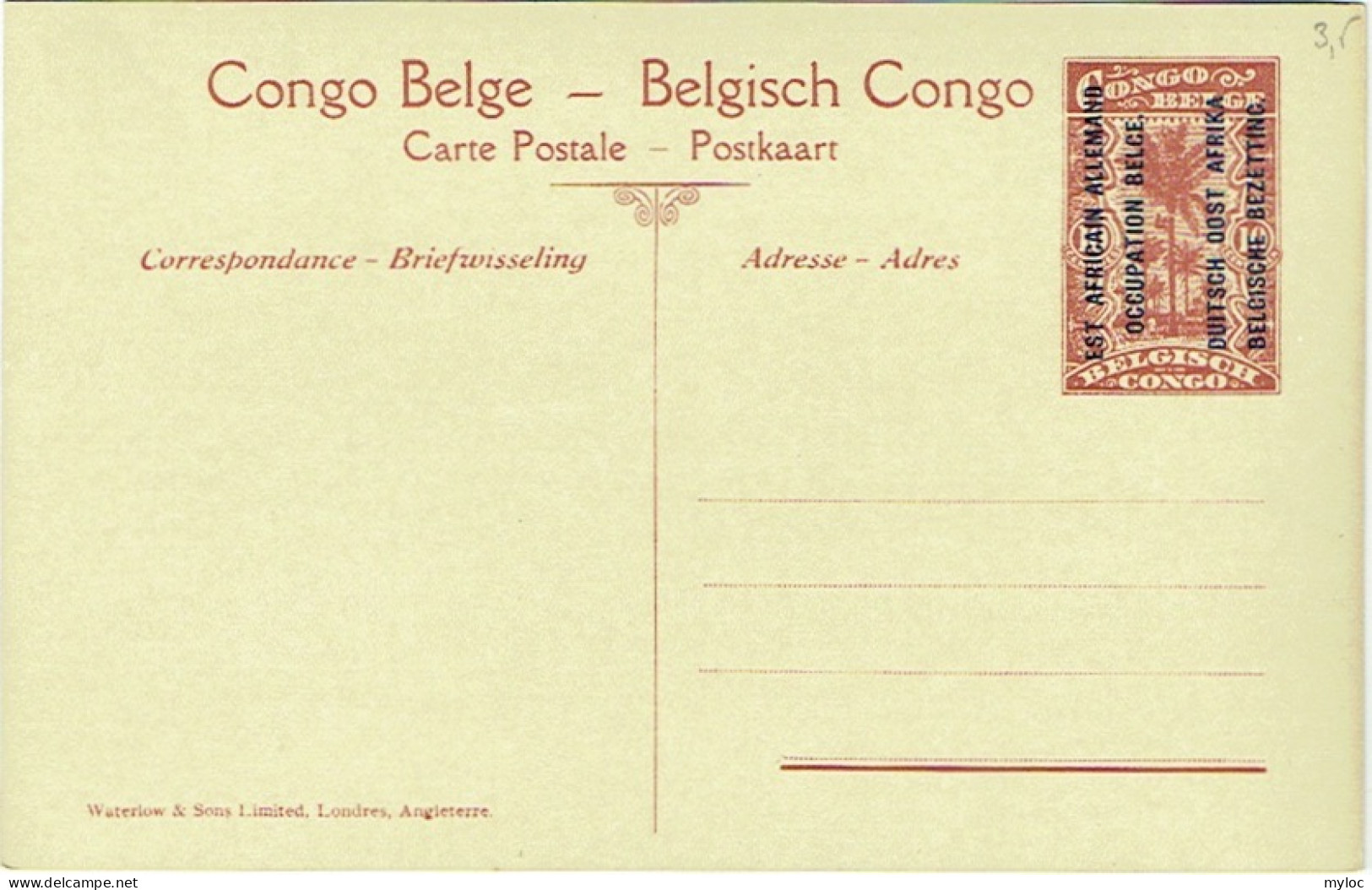 Est Africain Allemand (Occupation Belge).  Colonne De Porteurs Dans La Plaine De Lave. - Congo Belge