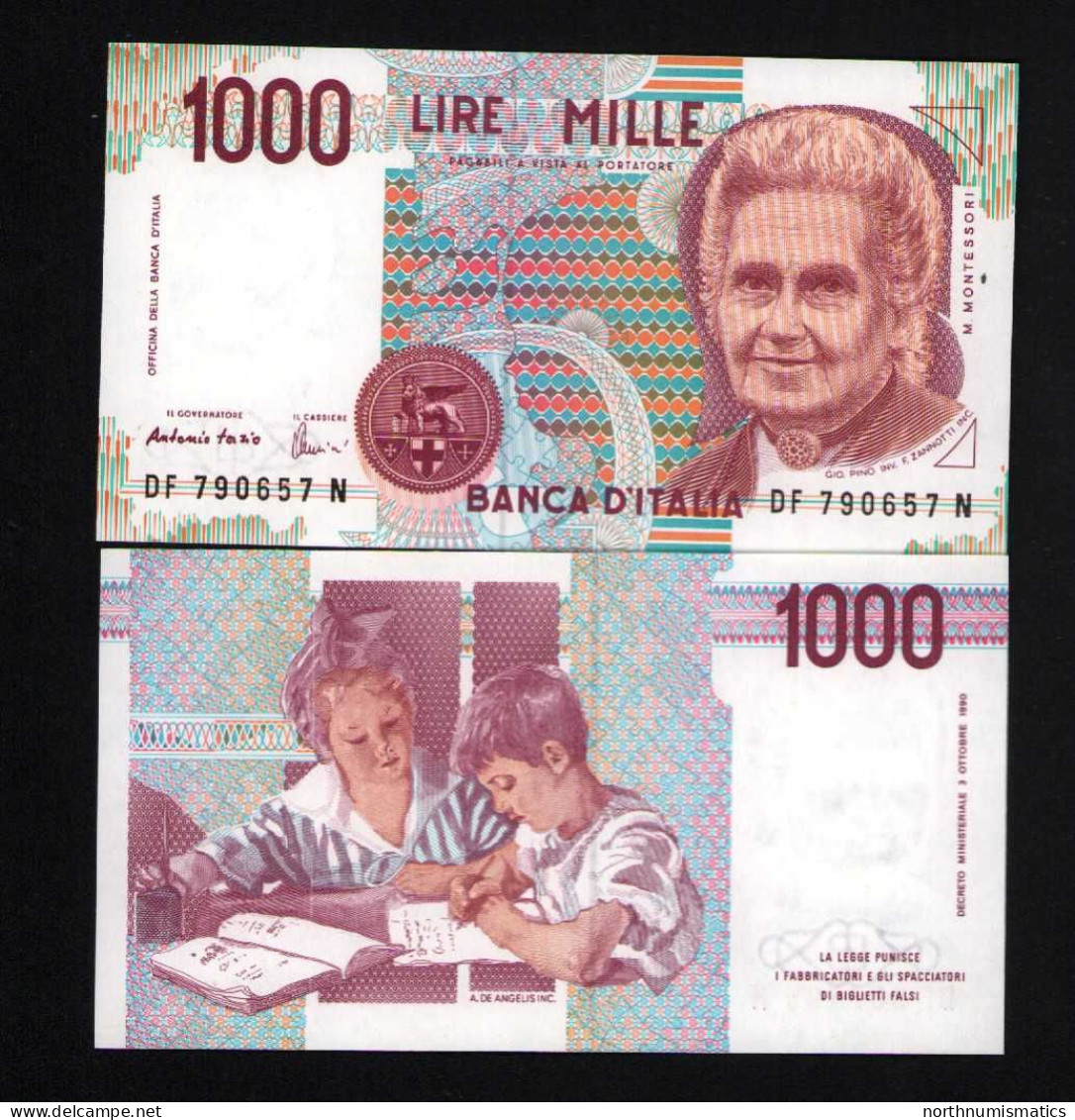 Italy 1000 Lire Unc 3 October1990 Prefix DF---N - Sonstige & Ohne Zuordnung