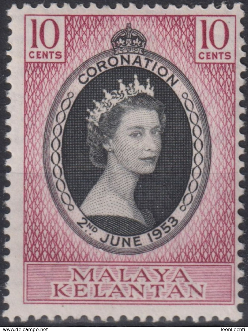 1953 Malaiische Staaten - Kelantan,*F Mi:MY-KL 70, Sn:MY-KL 71, Yt:MY-KL 77, Queen Elizabeth II - Kelantan