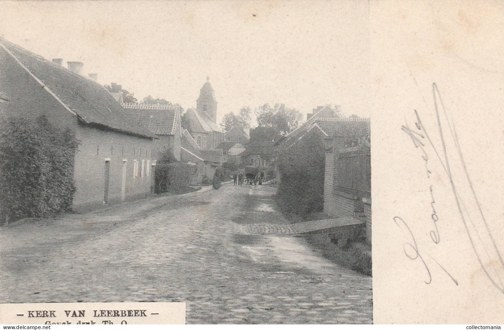 1 Oude Postkaart  Leerbeek Kerk Goyck Gooik  1908 - Gooik