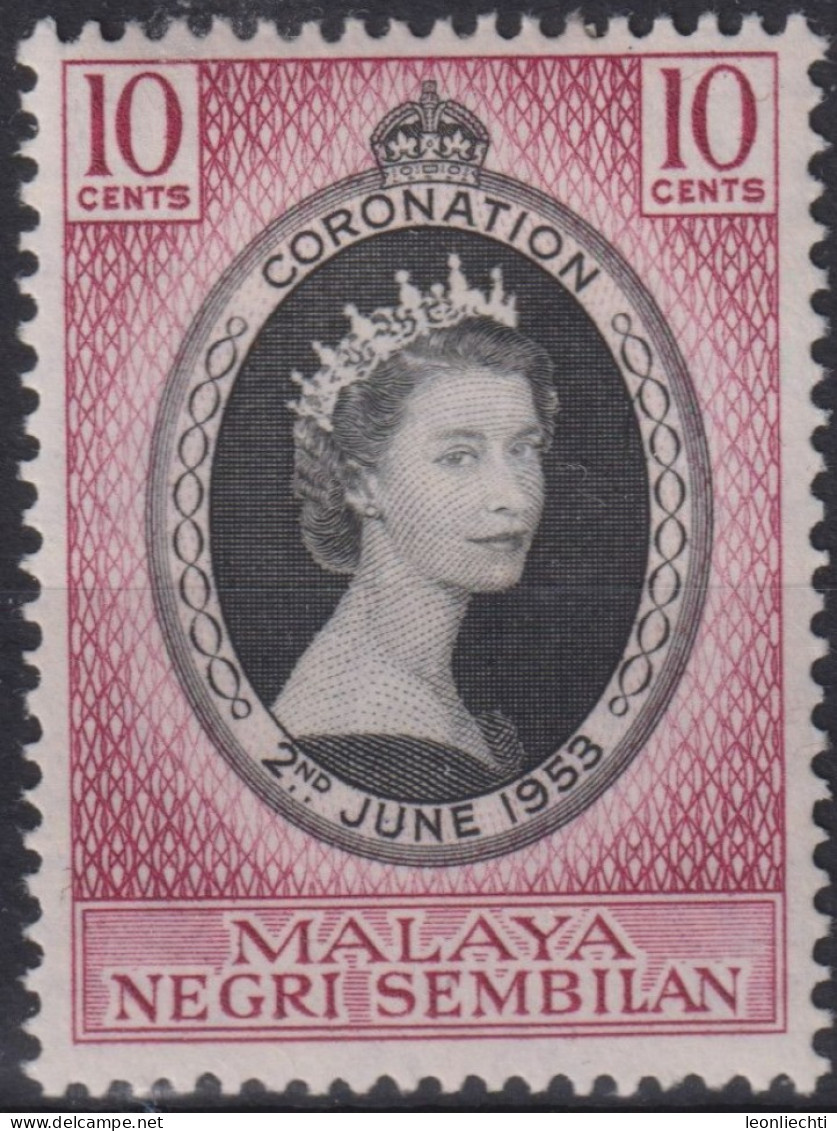 1953 Malaiische Staaten - Negeri Sembilan,*F, Mi:MY-NS 66, Sn:MY-NS 63, Yt:MY-NS 60, Queen Elizabeth II - Negri Sembilan