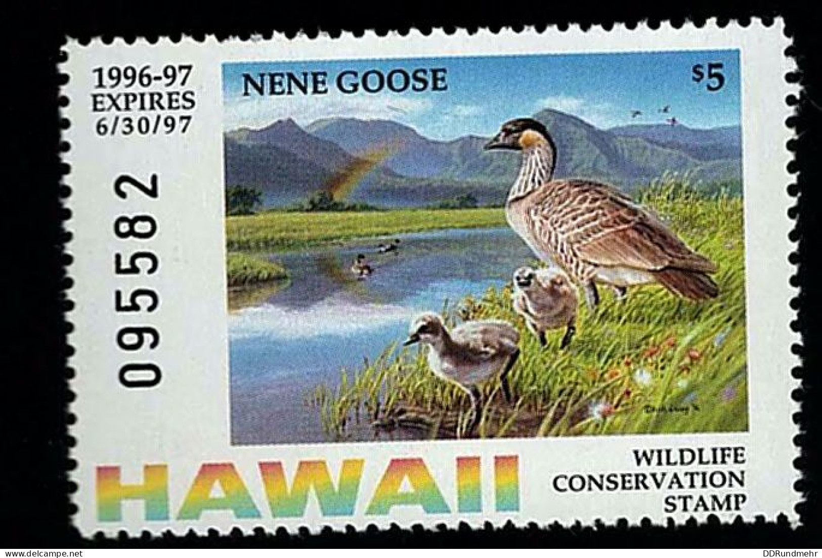 1996 - 1997 Hawaii Wildlife Conservation Stamp Nene Goose Xx MNH - Duck Stamps