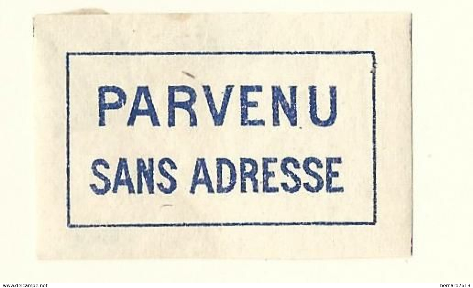 Etiquette Postale  Ancienne   France -  Parvenu Sans Adresse - Autres & Non Classés