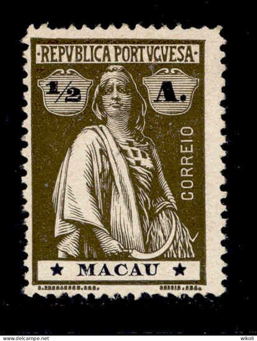 ! ! Macau - 1913 Ceres 1/2 A (Chalky Paper) - Af. 210 - MH (cb 110) - Nuovi