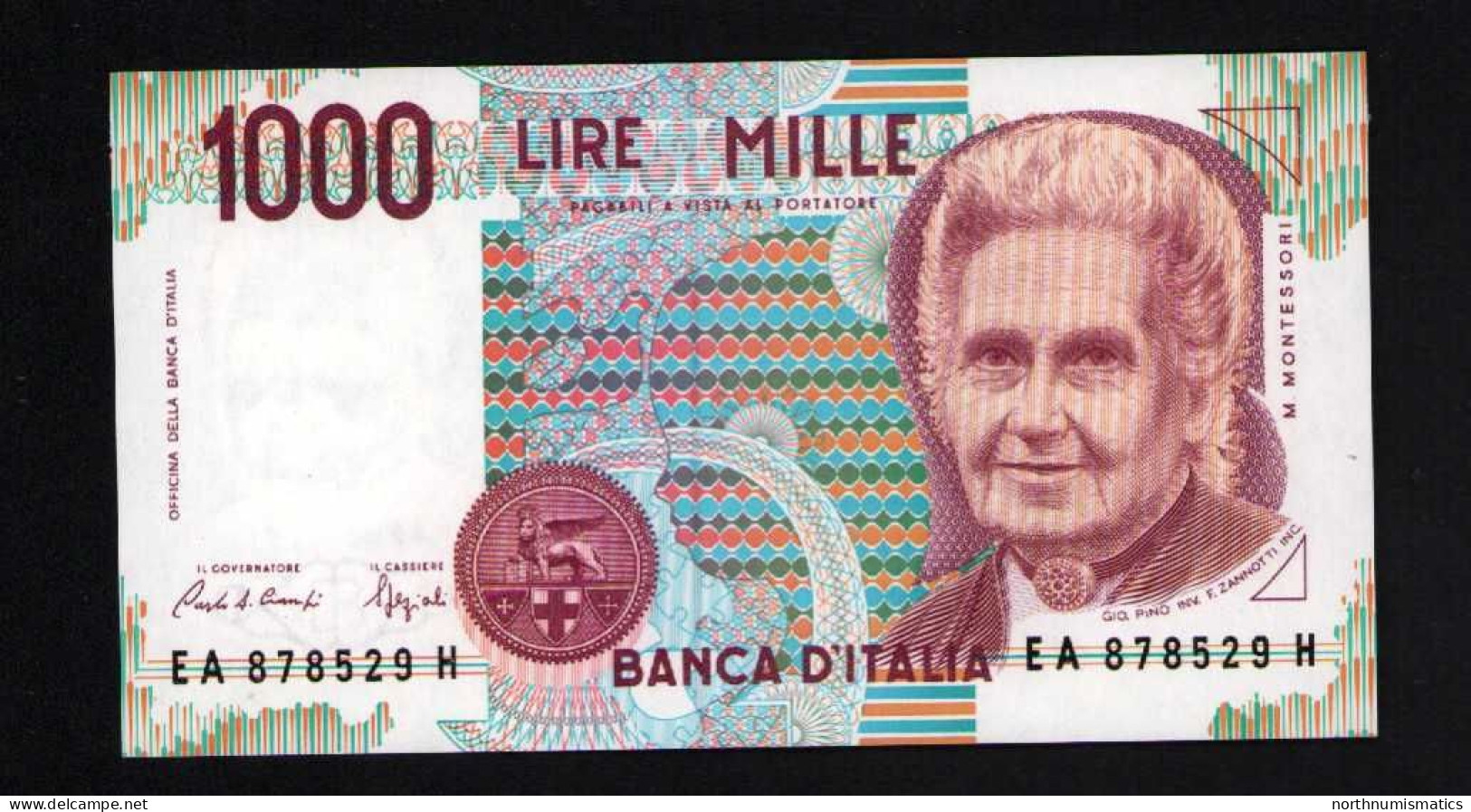 Italy 1000 Lire Unc 3 October1990 Prefix  EA---H - Sonstige & Ohne Zuordnung