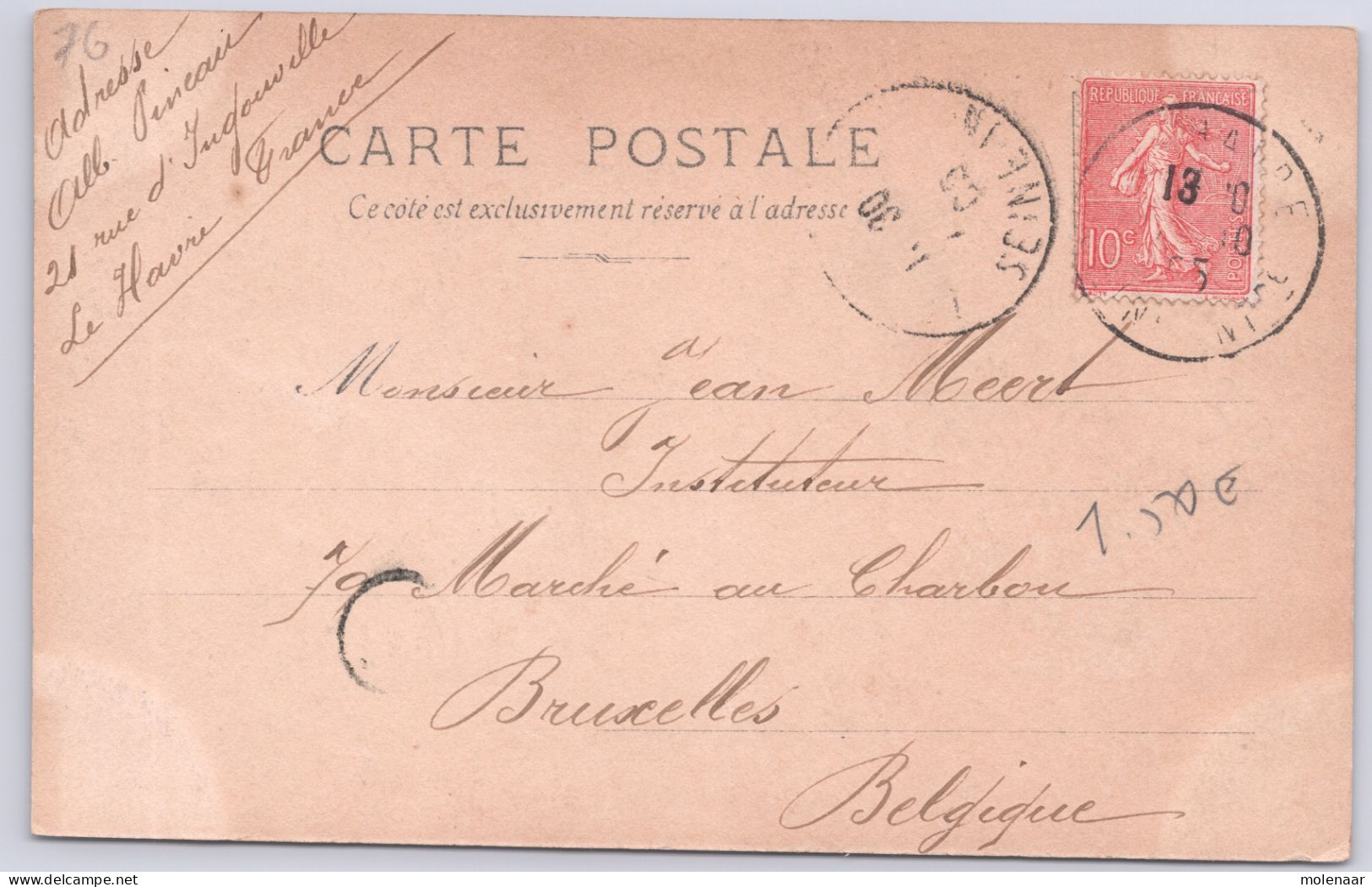 Postkaarten > Europa > Frankrijk > [76] Seine Maritime > Le Havre > Cap De La Hève Gebruikt 1905 (13729) - Cap De La Hève