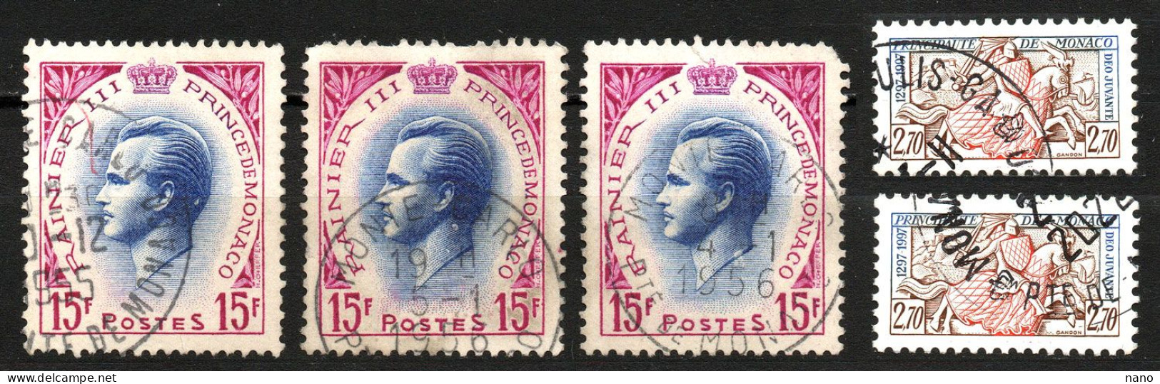 Monaco - Rainier III, Prince De Monaco 15 F. - Deo Jubante, 2 F. 70 C. - Oblitérés - Used Stamps