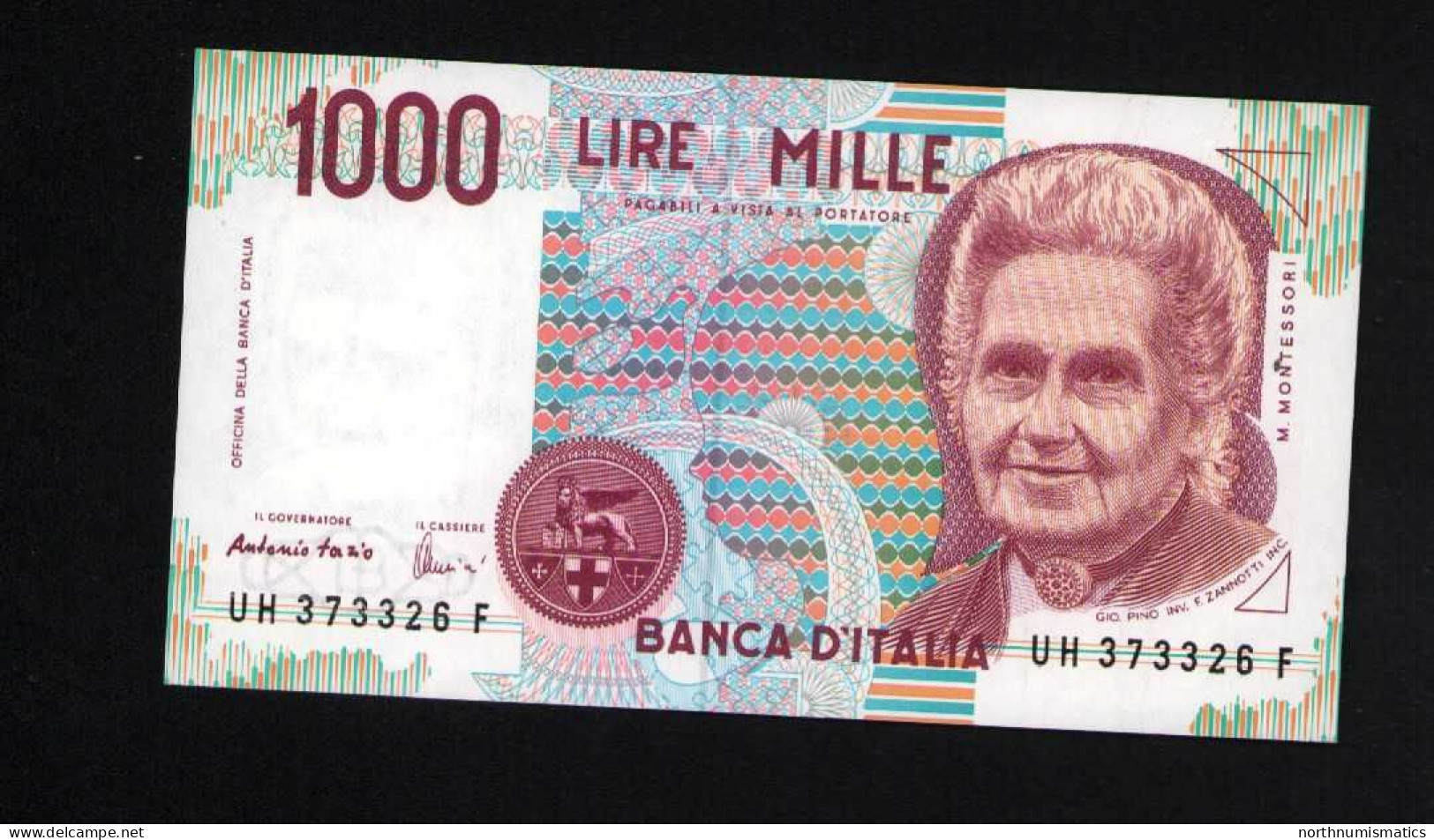 Italy 1000 Lire Unc 3 October1990 Prefix  UH---F - Sonstige & Ohne Zuordnung