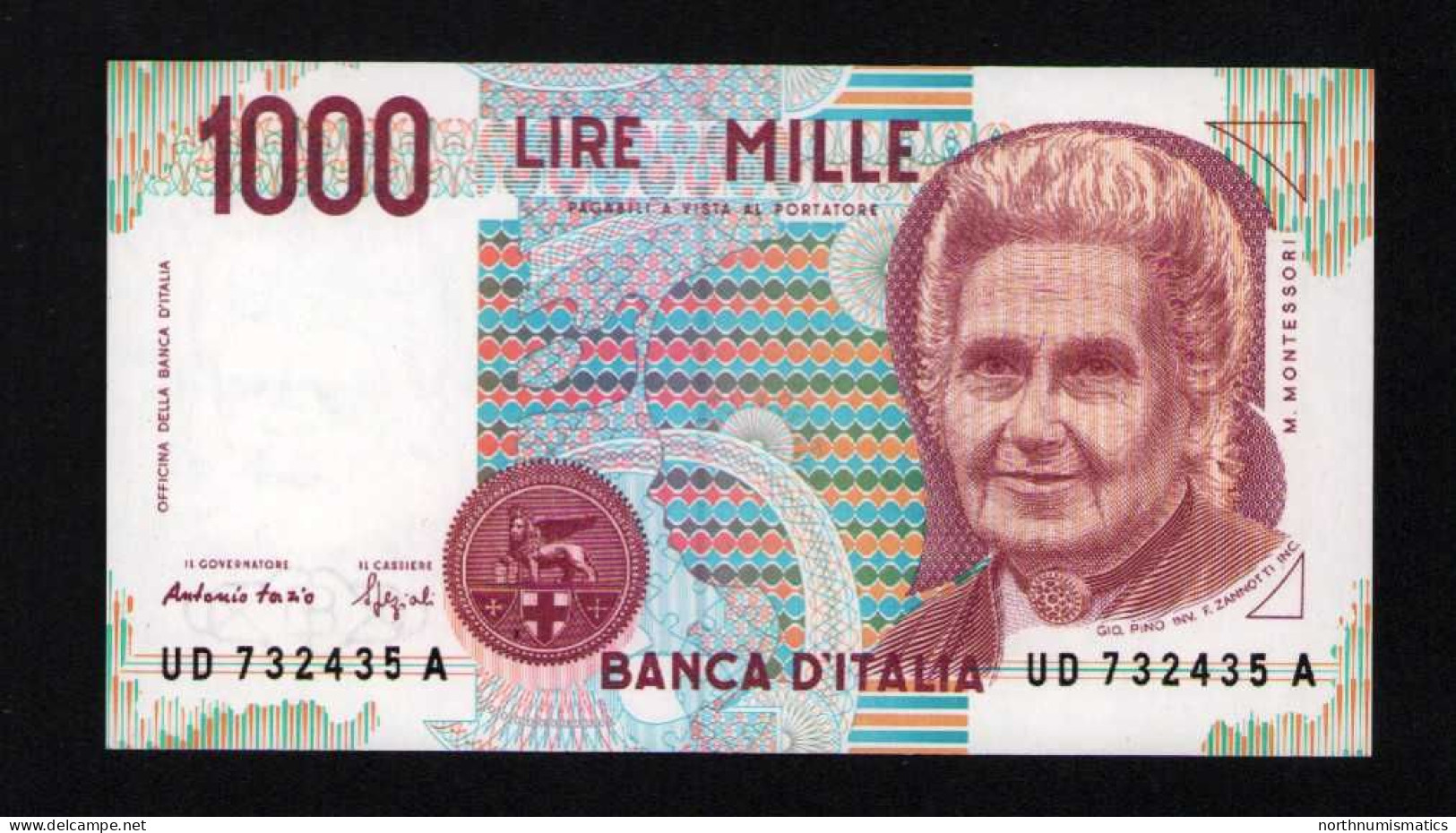 Italy 1000 Lire Unc 3 October1990 Prefix  UD----A - Andere & Zonder Classificatie