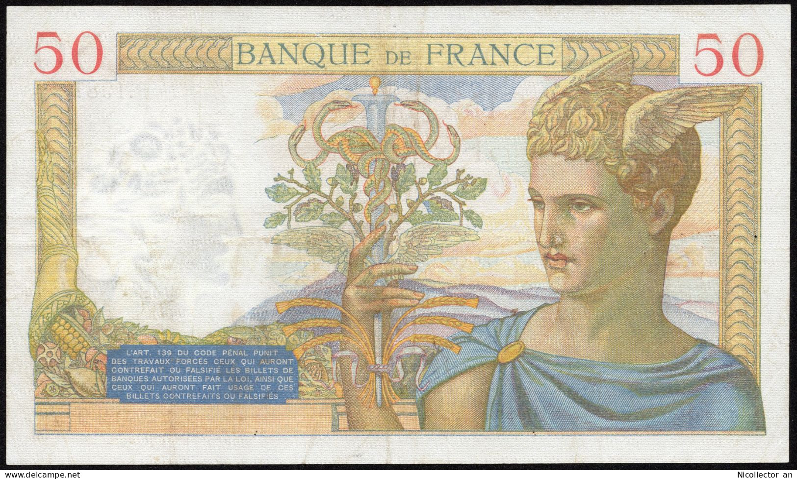 France 50 Francs 1935 ''Cérès" XF Banknote - 50 F 1934-1940 ''Cérès''