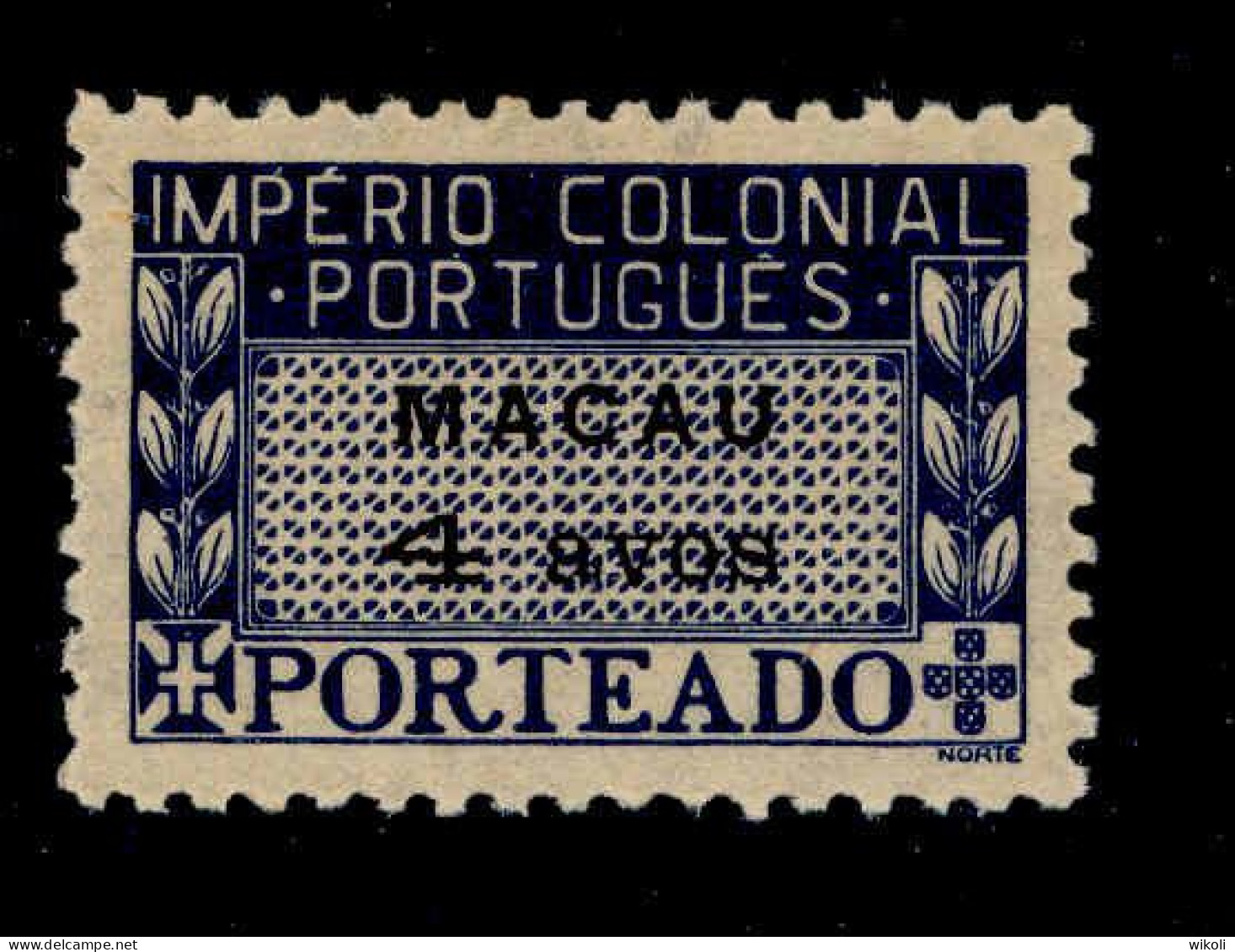 ! ! Macau - 1947 Postage Due 4 A - Af. P 36 - MH (cb 132) - Postage Due