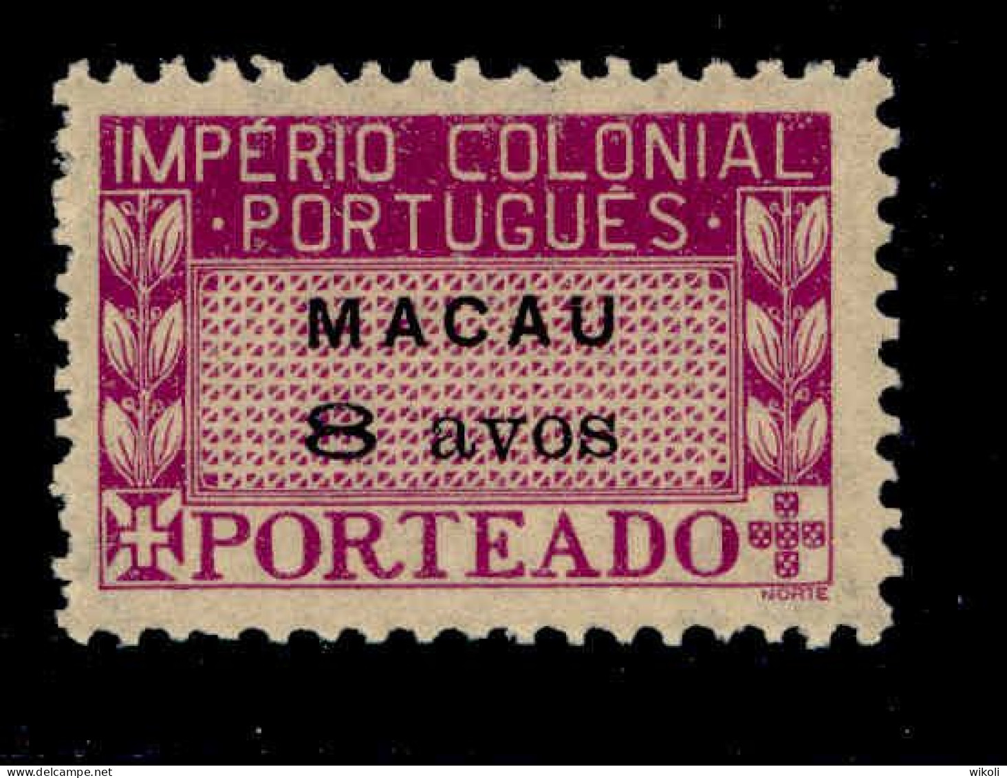 ! ! Macau - 1947 Postage Due 8 A - Af. P 38 - MH (cb 134) - Impuestos