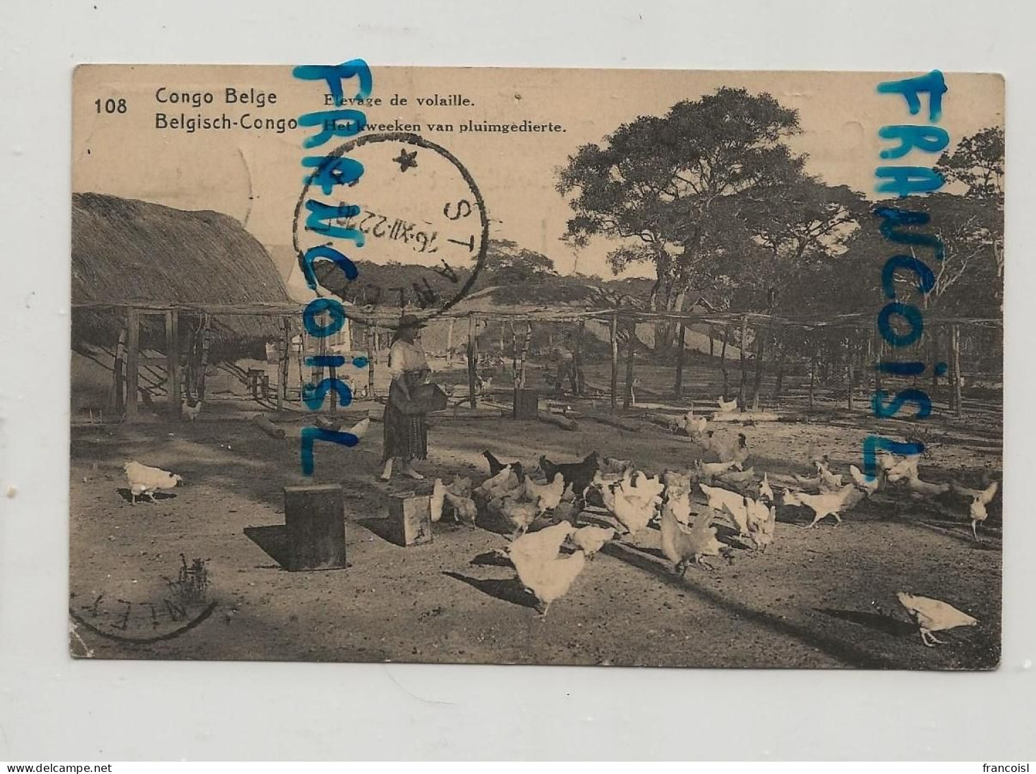 Congo Belge. Elevage De Volaille. 1922 - Congo Belge
