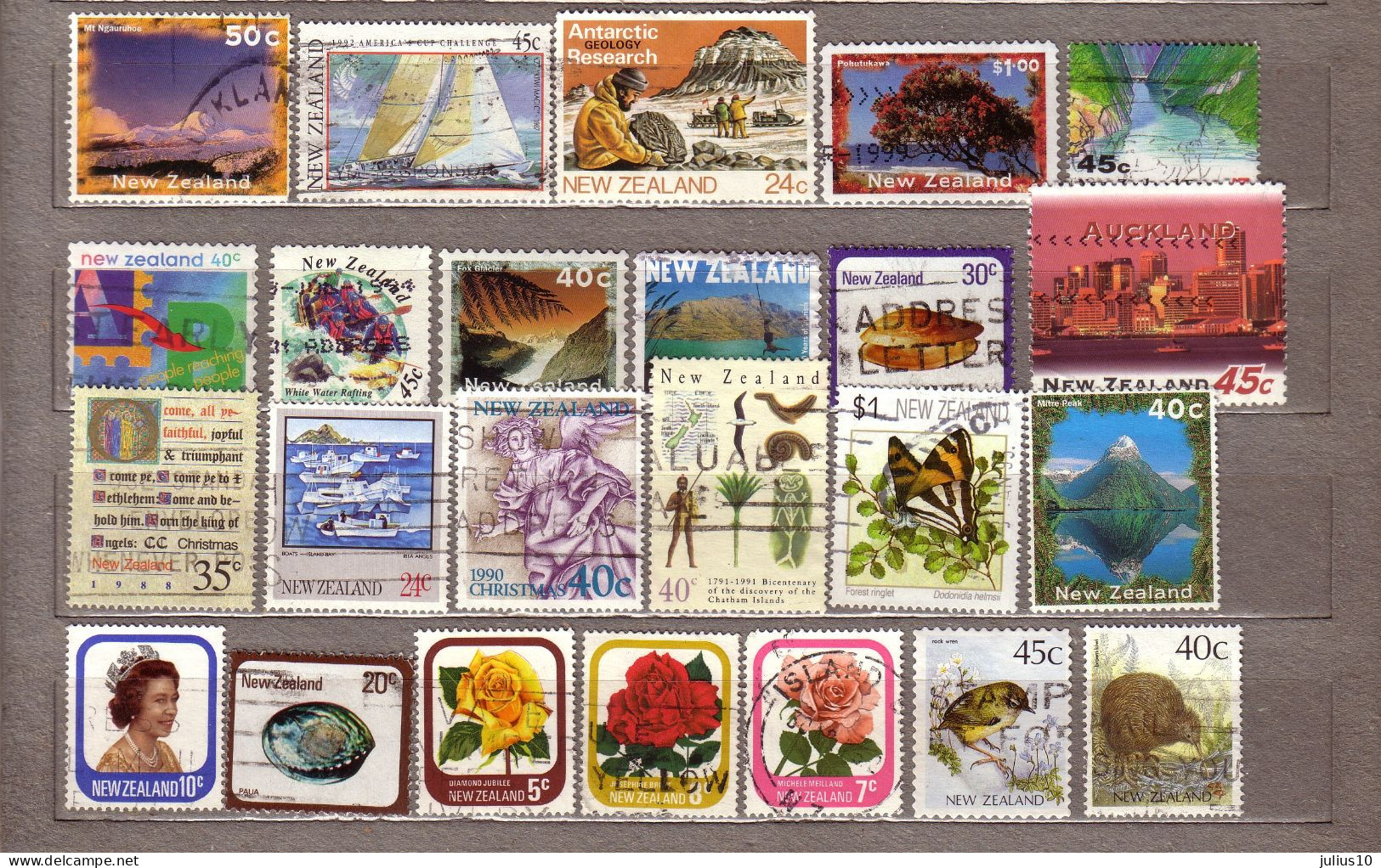 NEW ZEALAND 24 Used (o) Different Stamps Lot #1605 - Verzamelingen & Reeksen
