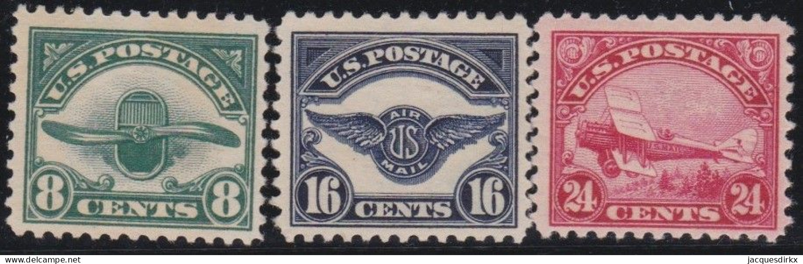 USA    .    Yvert    .    Airmail  4/6   (2 Scans)  .    *     .    Mint-hinged - 1a. 1918-1940 Afgestempeld