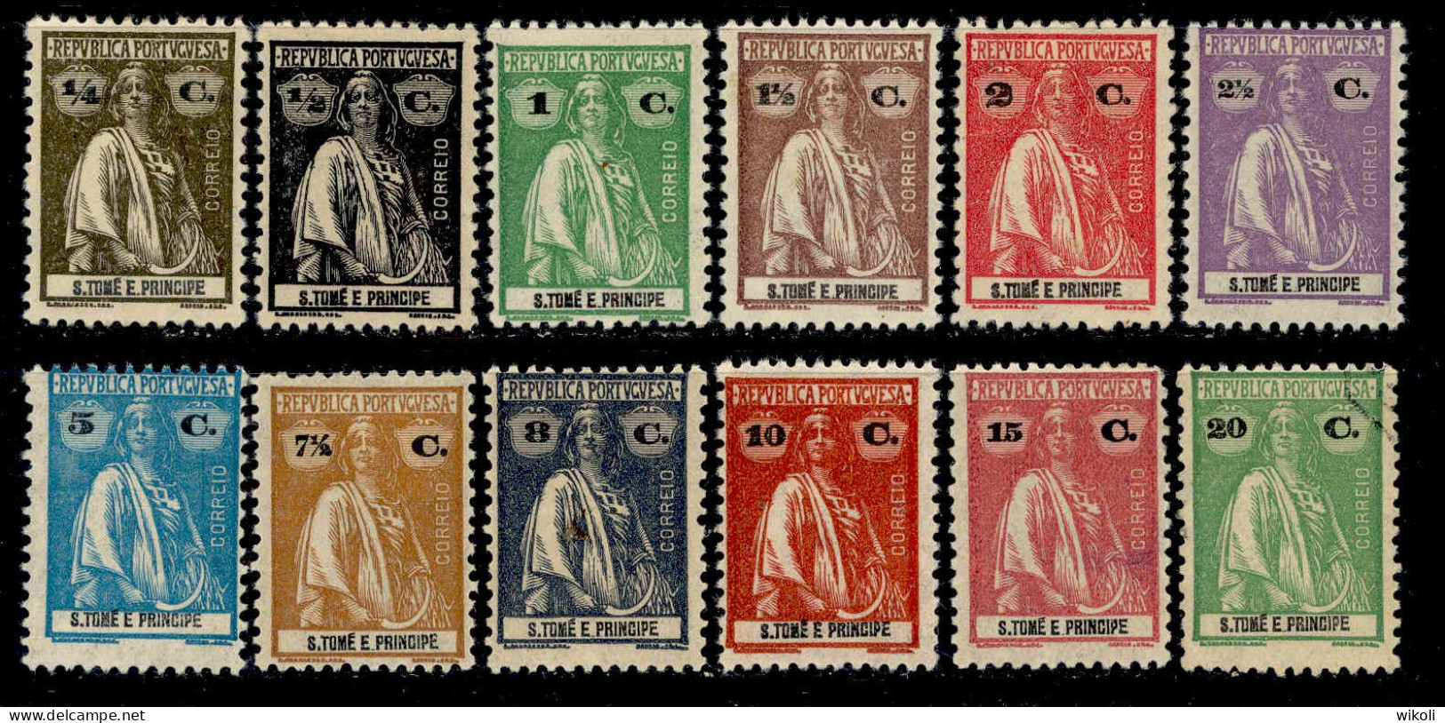 ! ! St. Thomas - 1914 Ceres (Complete Set In Perf. 12 X 11 1/2) - Af. 199 To 210 - MH (cb 149) - St. Thomas & Prince