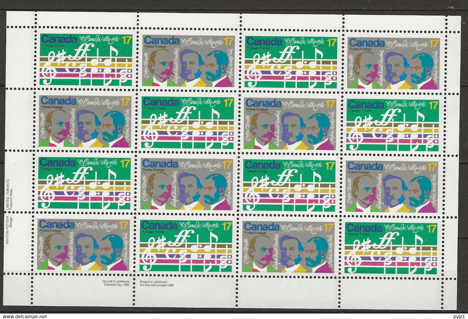 1980 MNH Canada Mi 768-69 Sheet Postfriis** - Blocks & Sheetlets