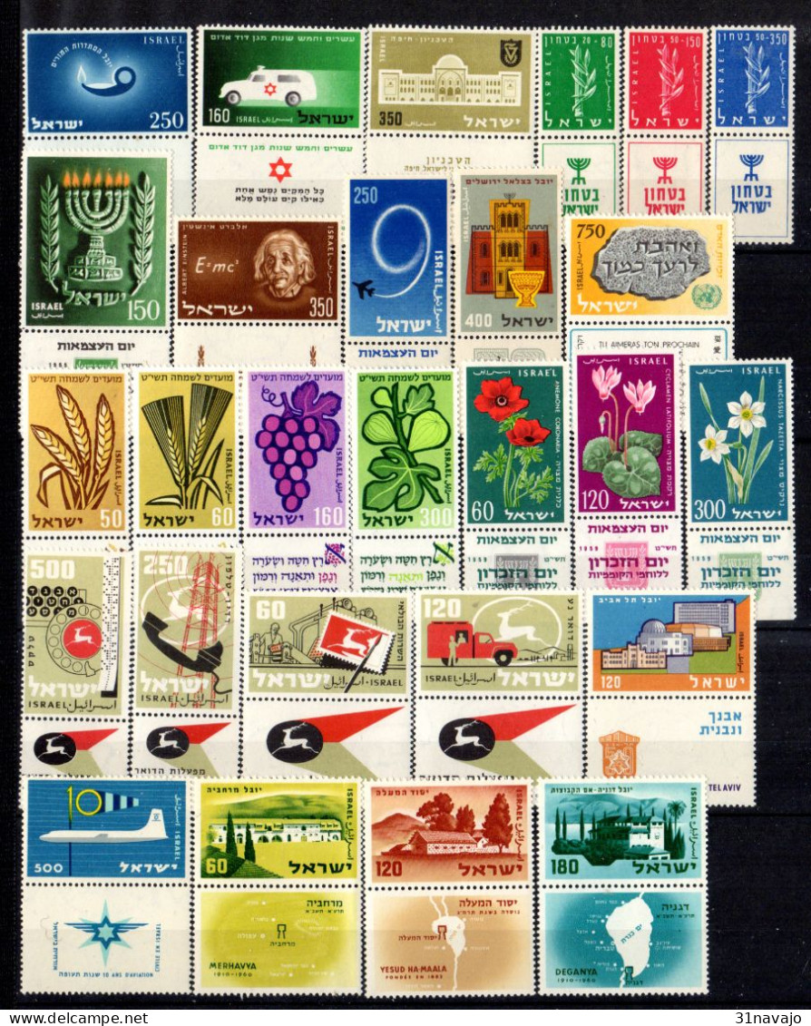 ISRAEL - Lot Timbres Neufs Avec Tab - 1955 / 1959 - Collections, Lots & Séries