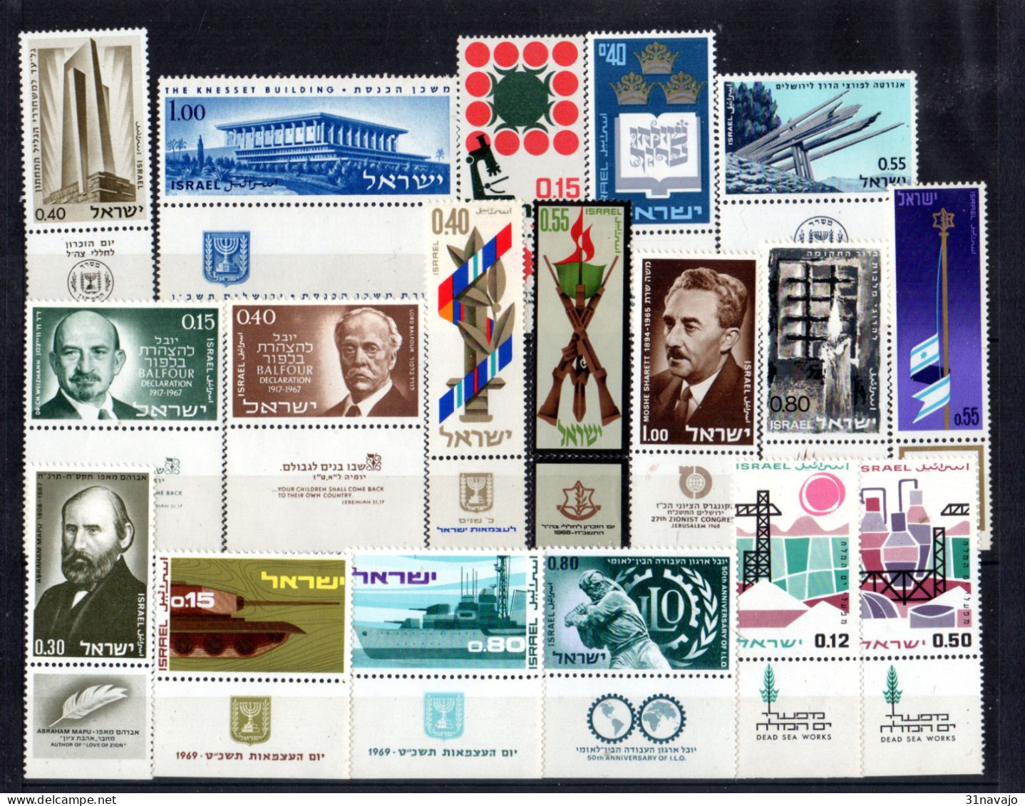 ISRAEL - Lot Timbres Neufs Avec Tab - 1960 / 1969 - Collezioni & Lotti