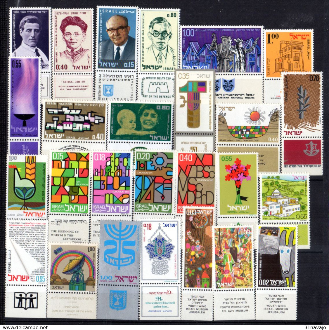 ISRAEL - Lot Timbres Neufs Avec Tab - 1970 / 1974 - Verzamelingen & Reeksen