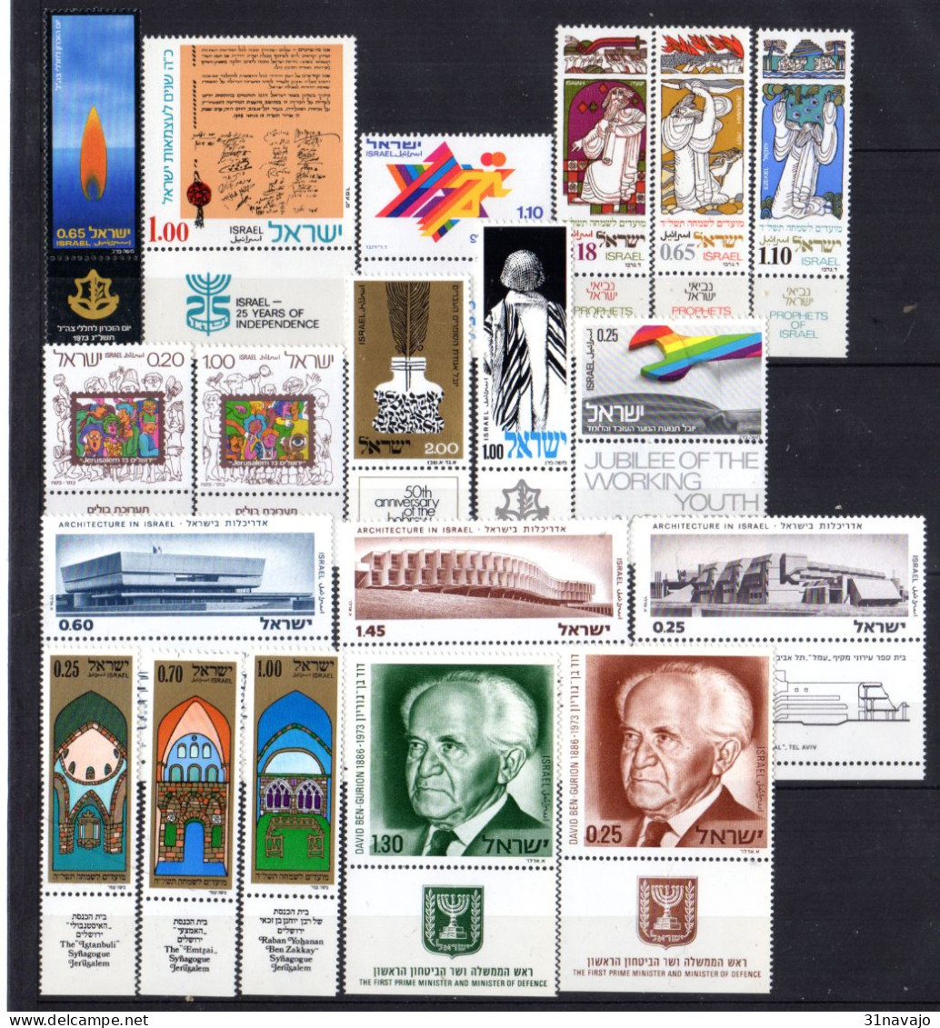 ISRAEL - Lot Timbres Neufs Avec Tab - 1970 / 1974 - Collections, Lots & Séries