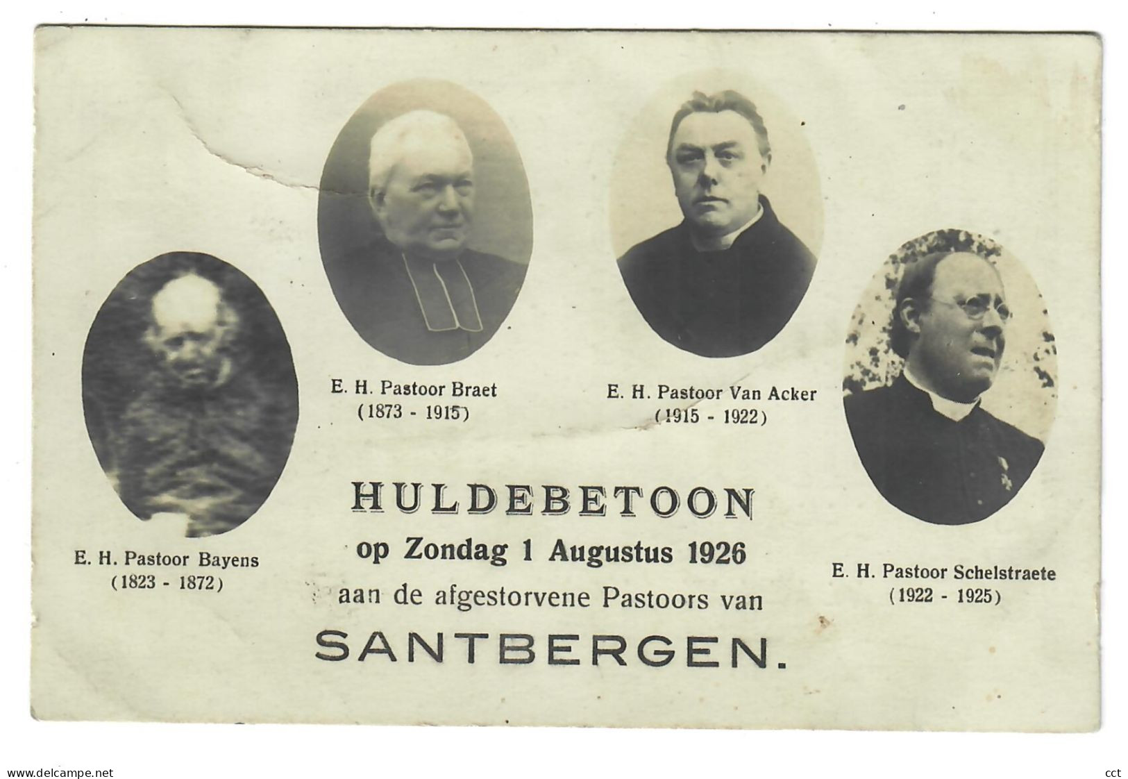 Santbergen  Zandbergen   Geraardsbergen  Huldebetoon Op Zondag 1 Augustus 1926 Aan De Afgestorvene Pastoors - Geraardsbergen