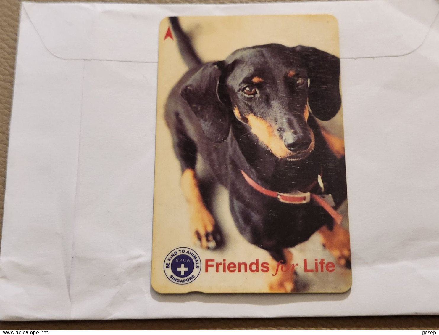 SINGAPORE-(96SIGD-0)-DOG 2-(75)(96SIGD-067848)($3)(1/1/1997)-used Card+1card Prepiad Free - Singapour