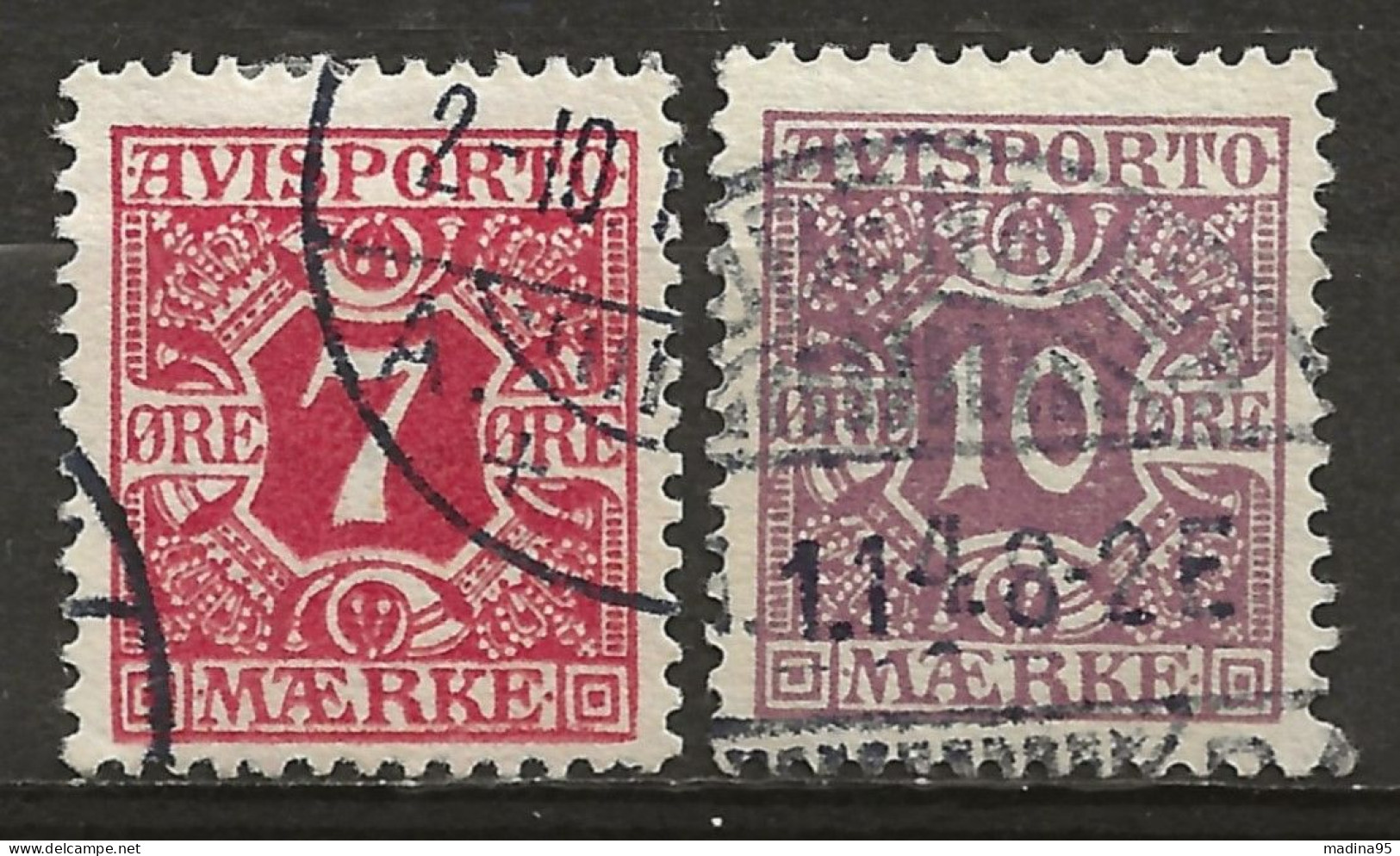 DANEMARK: Obl., JOURNAUX, N° YT 3 Et 4, TB - Altri & Non Classificati