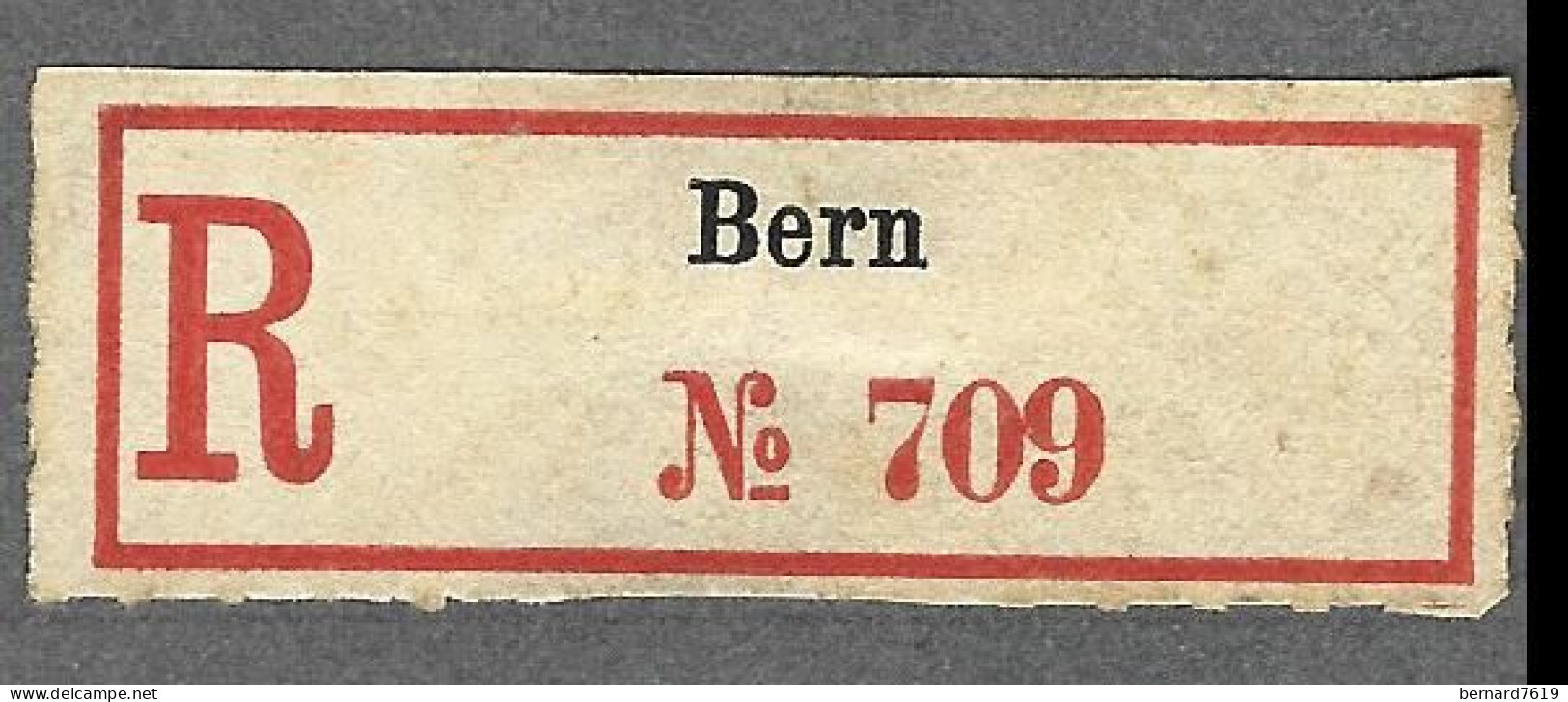 Recepisse  Ancien   De Lettre Recommandee   -  Suisse - Bern - Andere & Zonder Classificatie