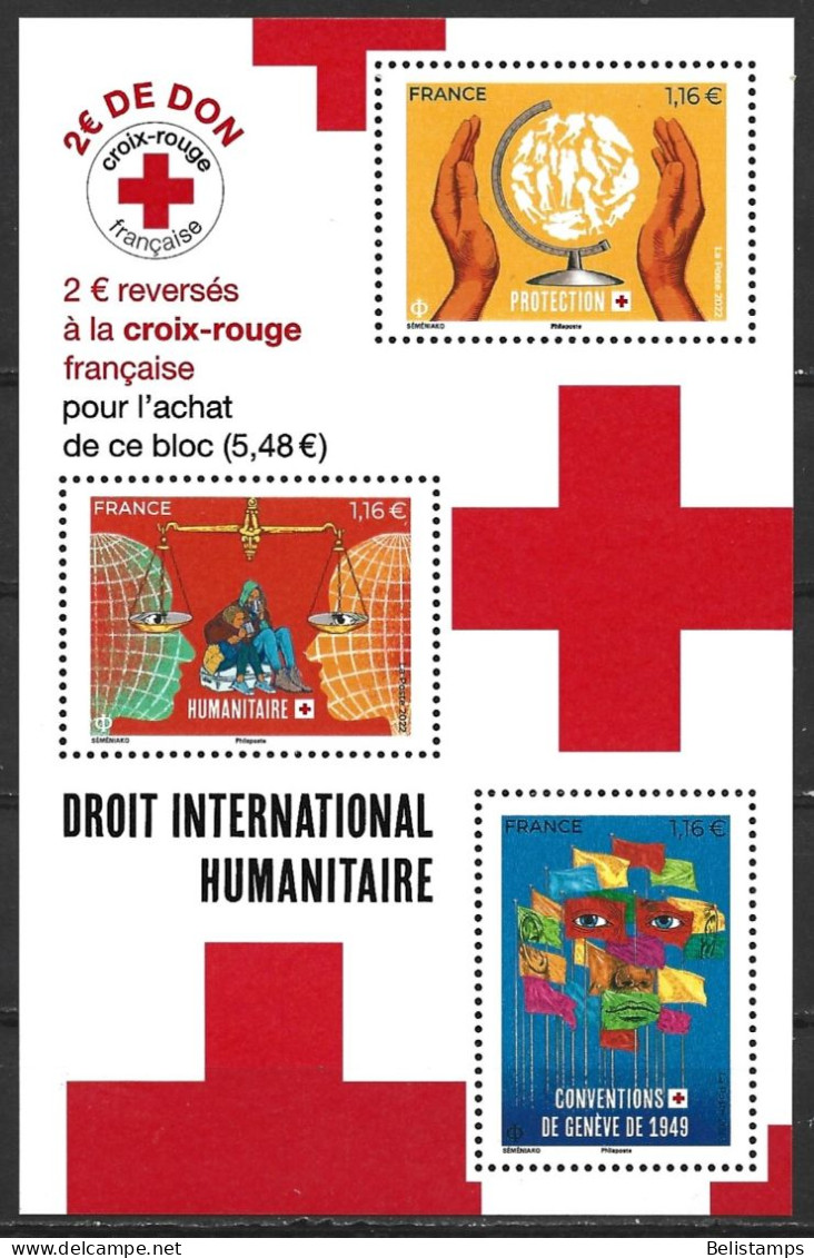 France 2022. Scott #B831 (MNH) Red Cross  *Complete Souvenir Sheet* - 1960-.... Neufs