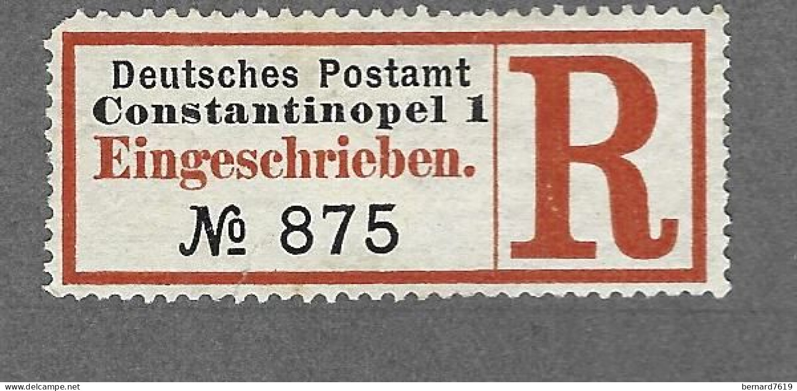 Recepisse  Ancien   De Lettre Recommandee   -  Turquie -   Deutsches  Postamt  Constantinopel - Eingeschrieben - Other & Unclassified