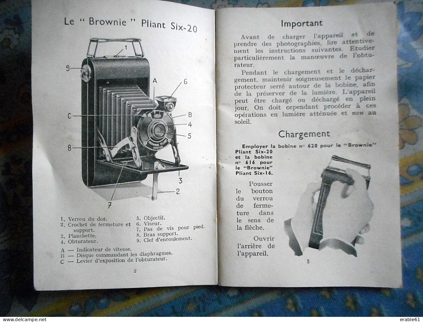 MANUEL DES BROWNIES PLIANTS SIX 20 ET SIX 169 Marque KODAK PATHE - Appareils Photo