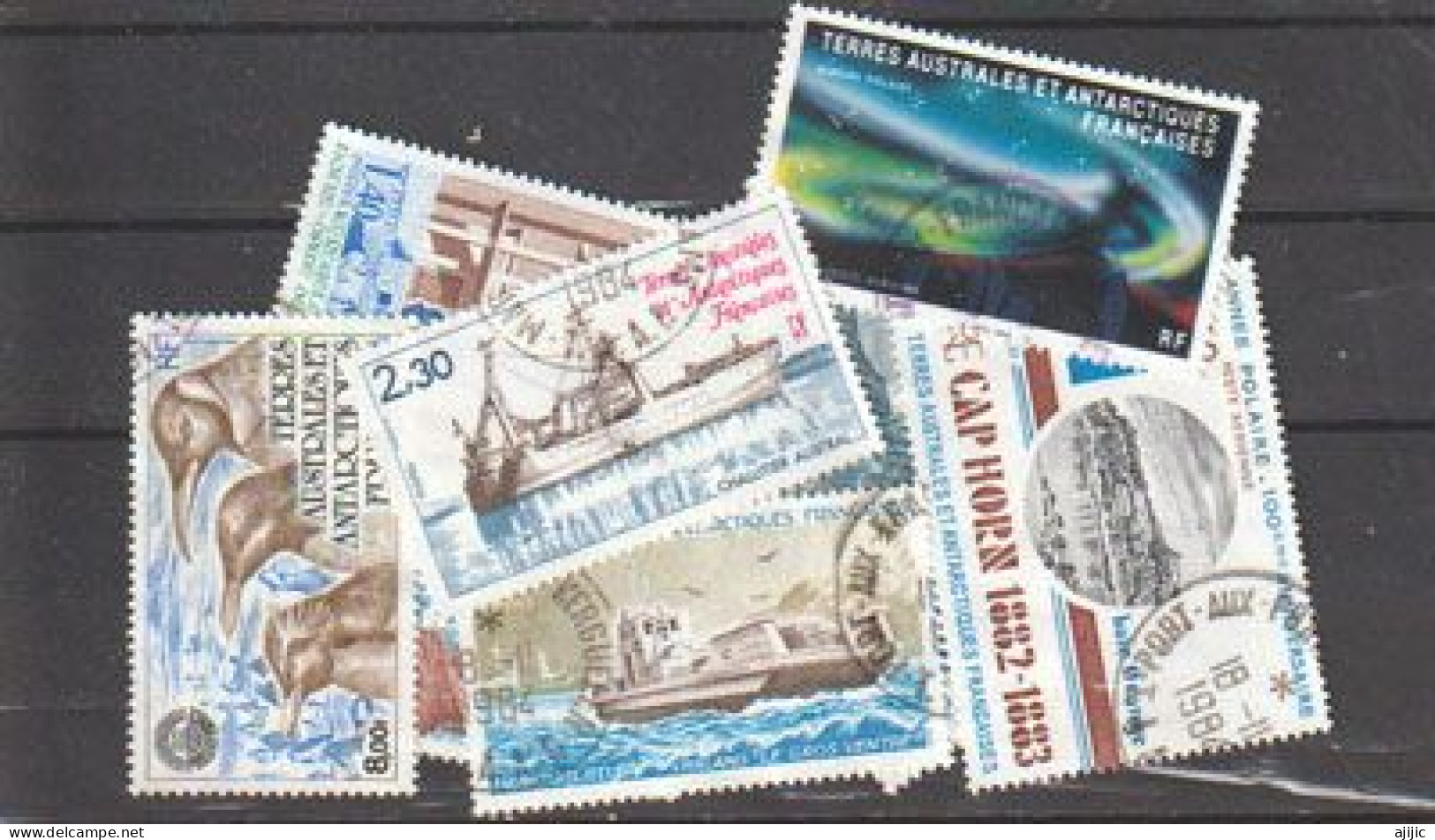 BEAU LOT DE 12 TIMBRES OBLITÉRÉS ANTARCTIQUE FRANCAIS (TAAF) Tous Differents, 1 ère Qualité. Lot # 4 - Mezclas (max 999 Sellos)