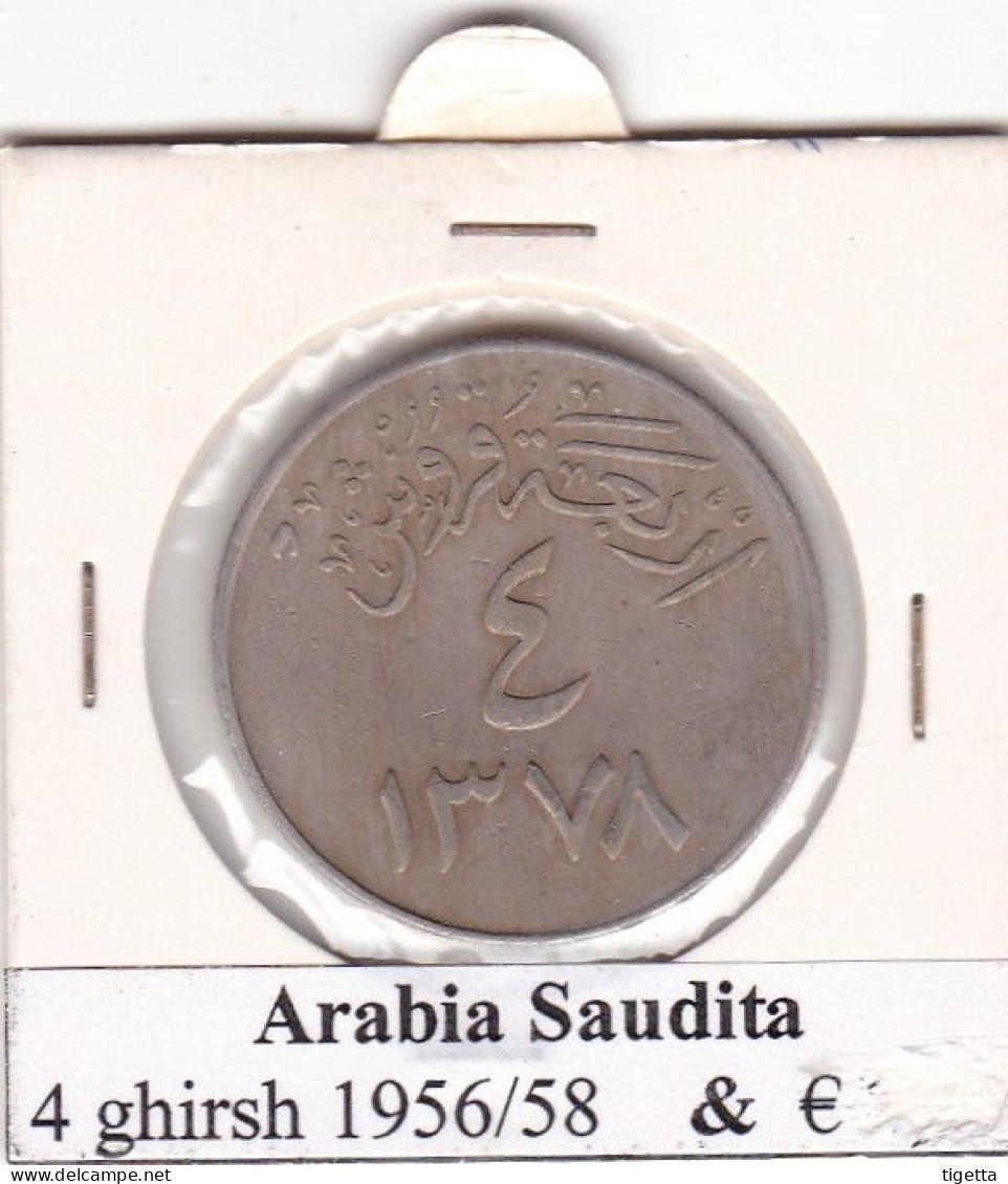 ARABIA SAUDITA 4 GHIRSH  ANNO 1958 COME DA FOTO - Arabie Saoudite