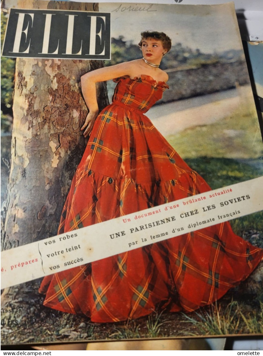 ELLE 50/SIMONE SIMON/BLANCHE RICHARD GRECO PAISIENNE CHEZ SOVIETS / ROBES DU SOIR JEANNE LAFAURIE - Moda