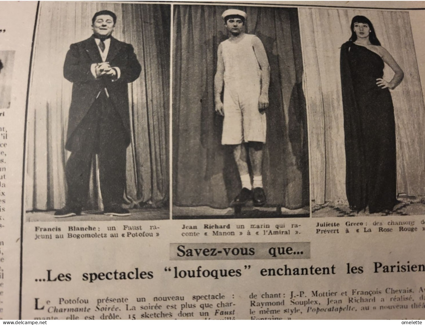 ELLE 50/SIMONE SIMON/BLANCHE RICHARD GRECO PAISIENNE CHEZ SOVIETS / ROBES DU SOIR JEANNE LAFAURIE - Mode