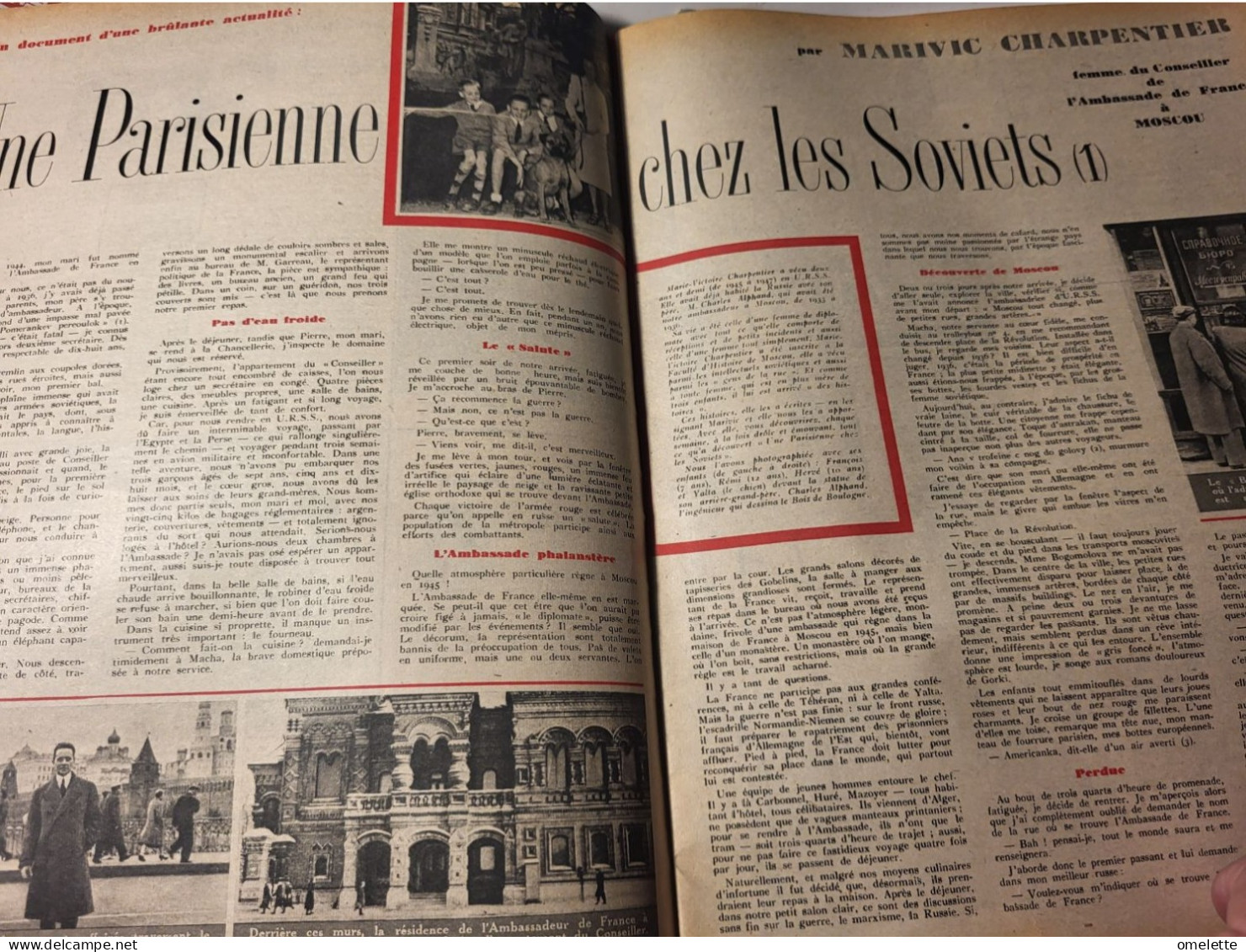 ELLE 50/SIMONE SIMON/BLANCHE RICHARD GRECO PAISIENNE CHEZ SOVIETS / ROBES DU SOIR JEANNE LAFAURIE - Moda