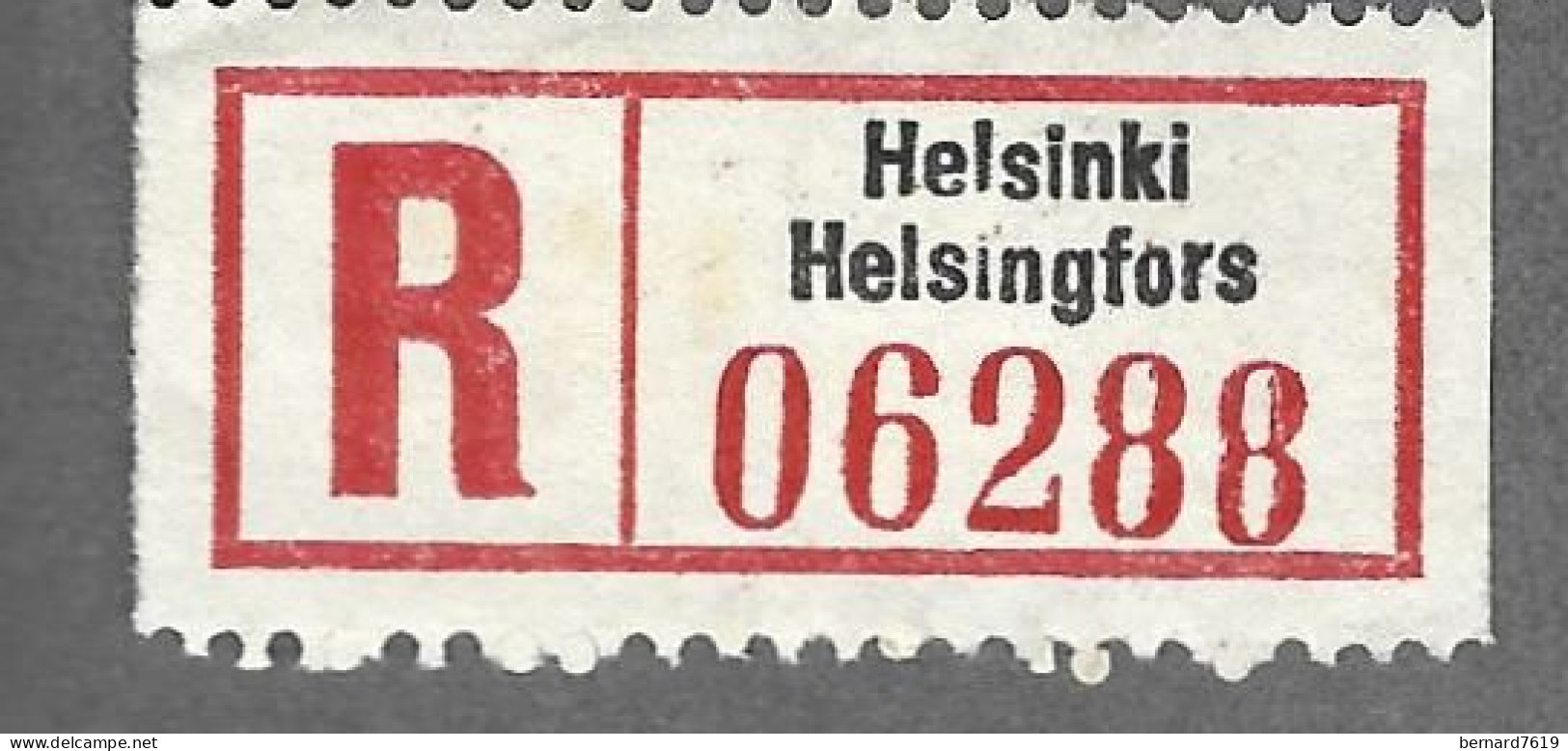 Recepisse  Ancien   De Lettre Recommandee   - Finlande -  Helsinki - Helsingfors - Altri & Non Classificati