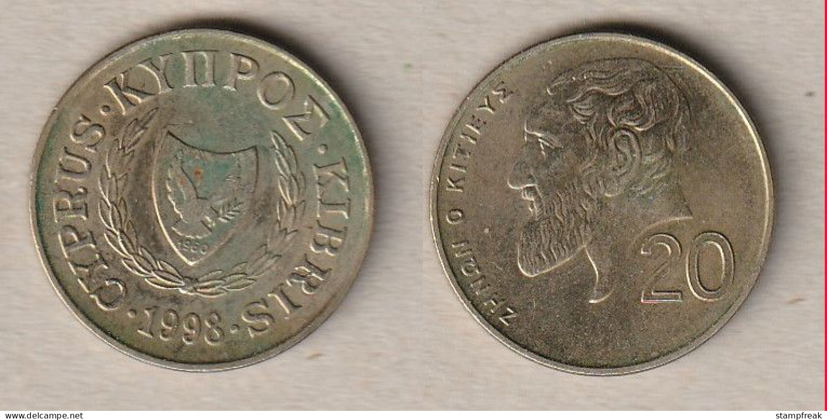 00718) Zypern, 20 Cent 1998 - Cyprus