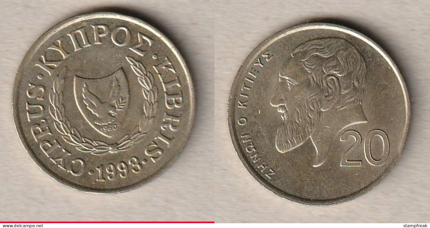 00717) Zypern, 20 Cent 1993 - Chipre