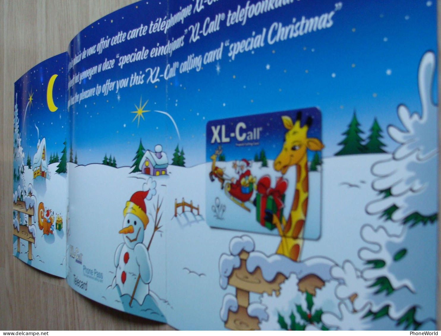 Belgacom, XL-Call 2002/2003 Christmas Folder + Mint Phonecard, Santa - [2] Prepaid & Refill Cards