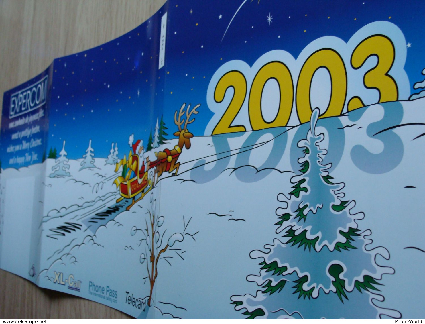 Belgacom, XL-Call 2002/2003 Christmas Folder + Mint Phonecard, Santa - [2] Prepaid & Refill Cards