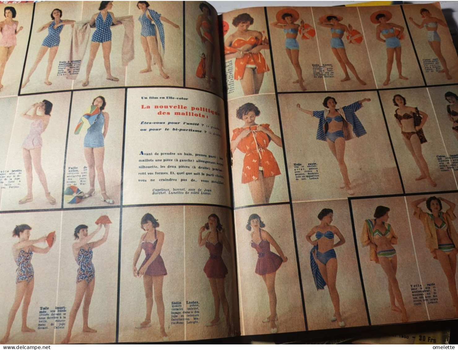 ELLE 50/CHRISTIAN DIOR ATELIER /JUPE EDHARPE/MAILLOTS DE BAIN /CANOTIER MAUD ROSER - Fashion