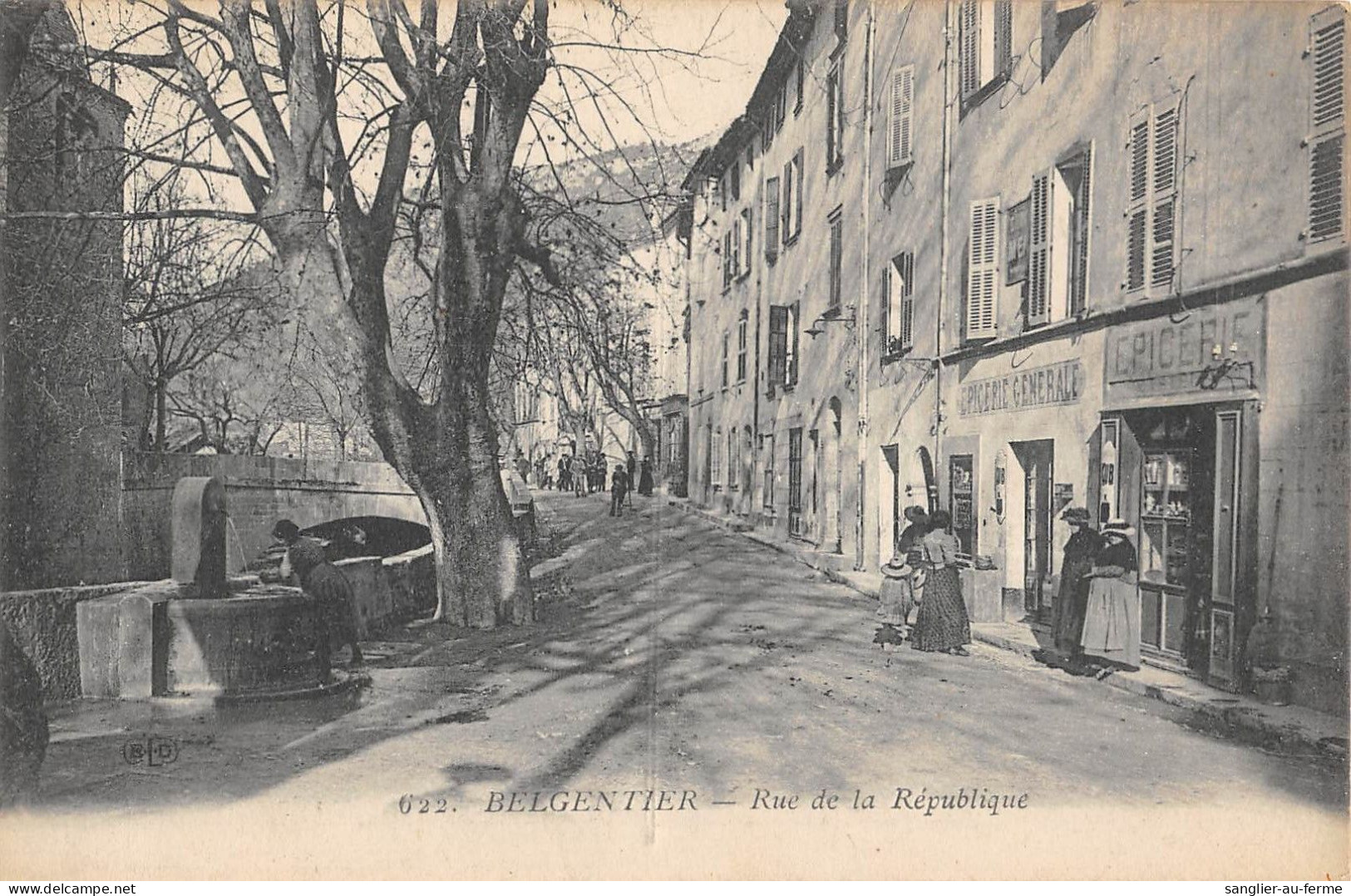 CPA 83 BELGENTIER / RUE DE LA REPUBLIQUE - Other & Unclassified