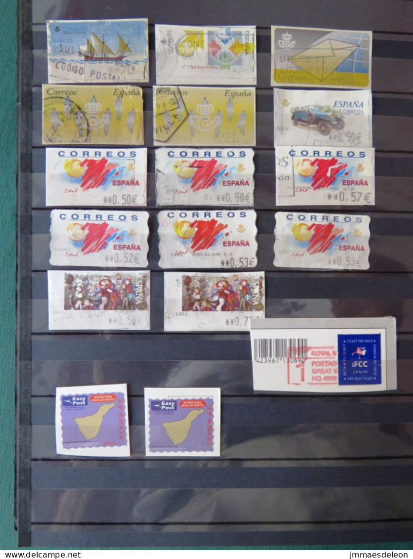 Spain Postal Labels Tourism Car Ship Letter Map - Timbres De Distributeurs [ATM]