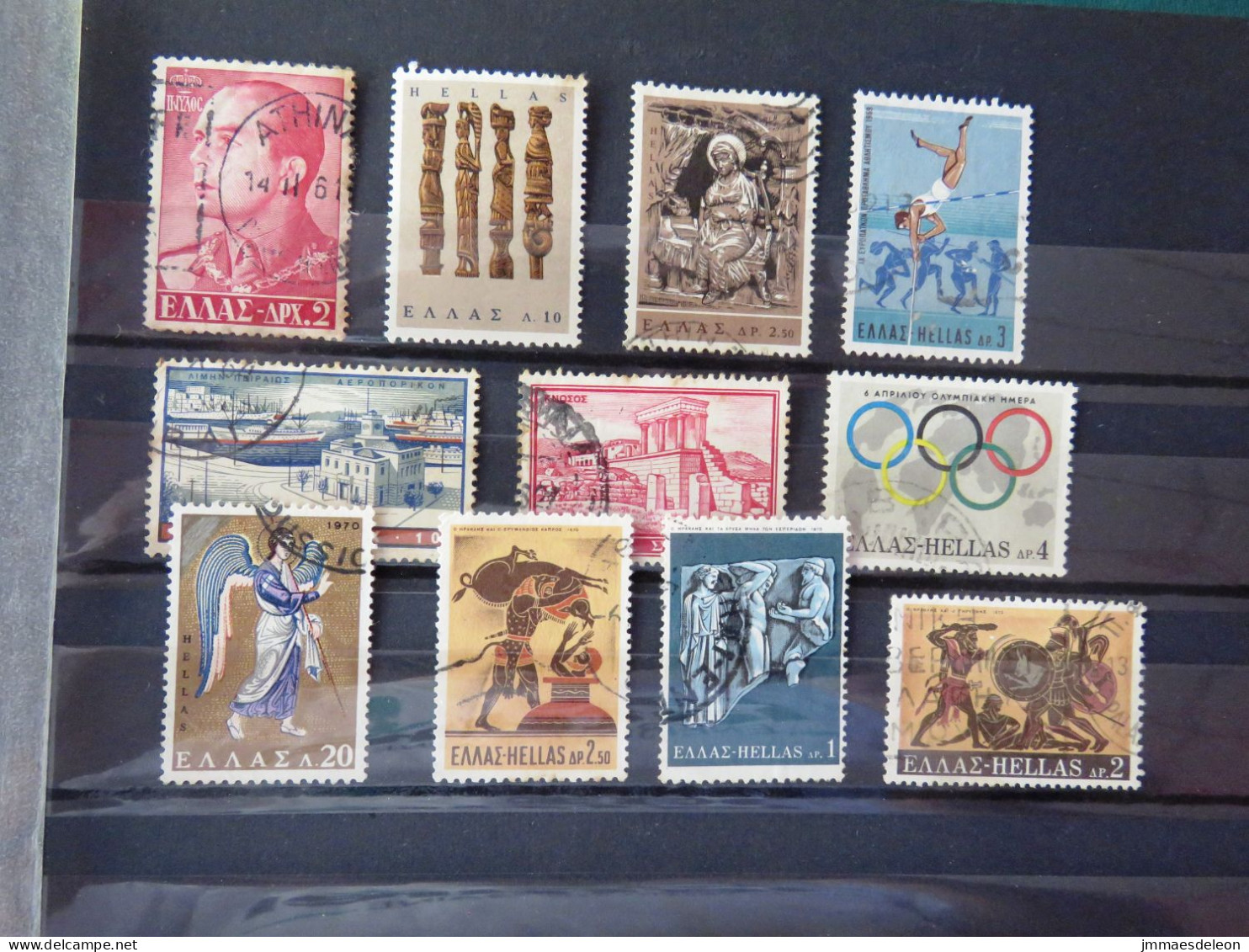 Greece 1957-1970 Olympic Games Archaeology Map Angel - Usati