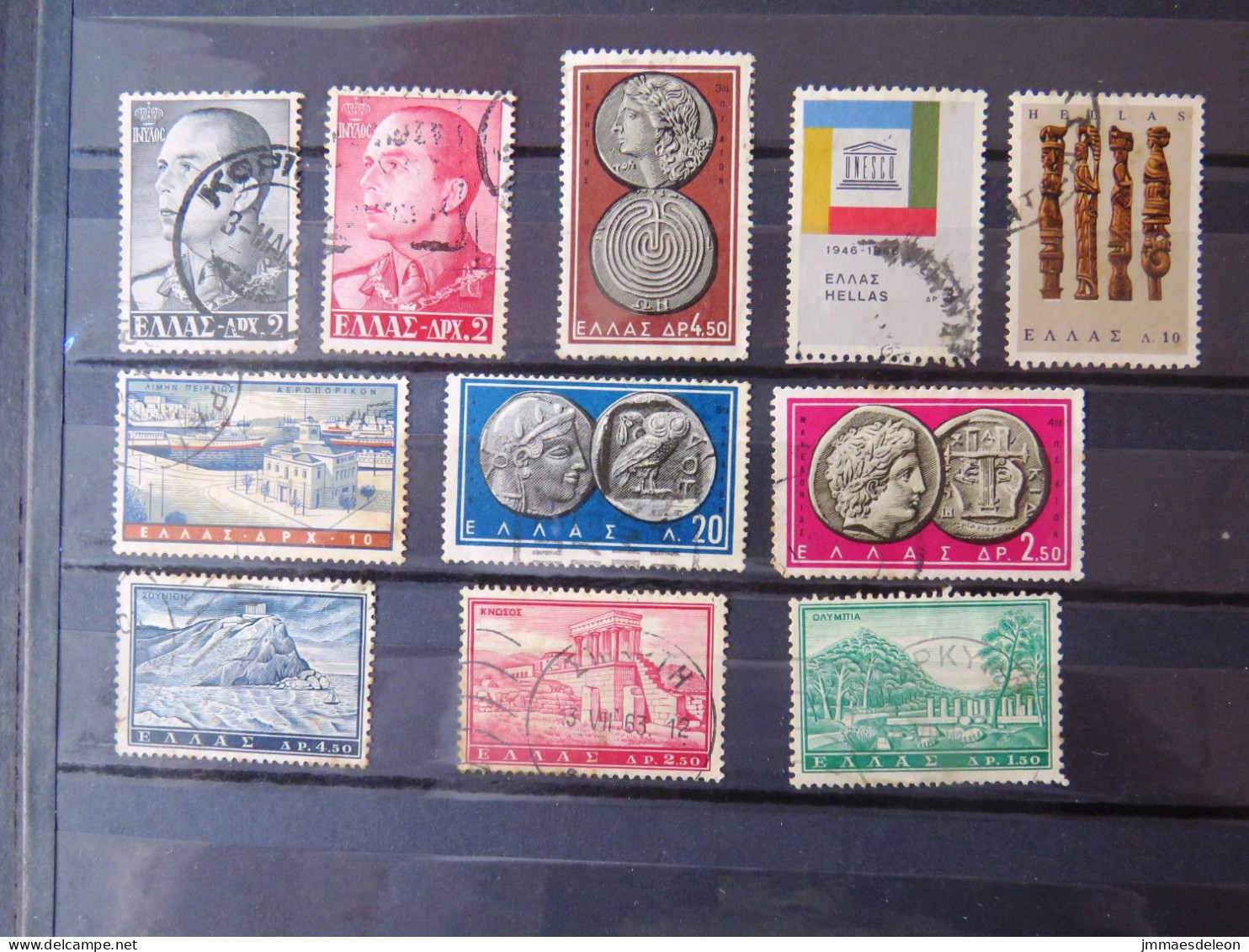 Greece 1956-1966 Coins Archaeology UNESCO Temple - Used Stamps