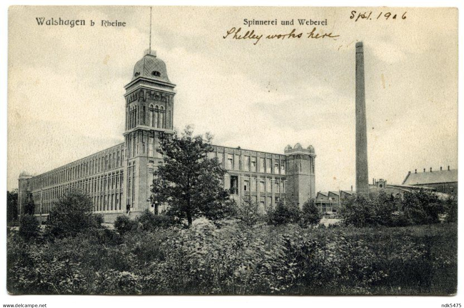 ALLEMAGNE : WALSHAGEN B. RHEINE - SPINNEREI UND WEBEREI / COTTON MILL / OLDHAM, WERNETH TERRACE (HILLS) - Rheine